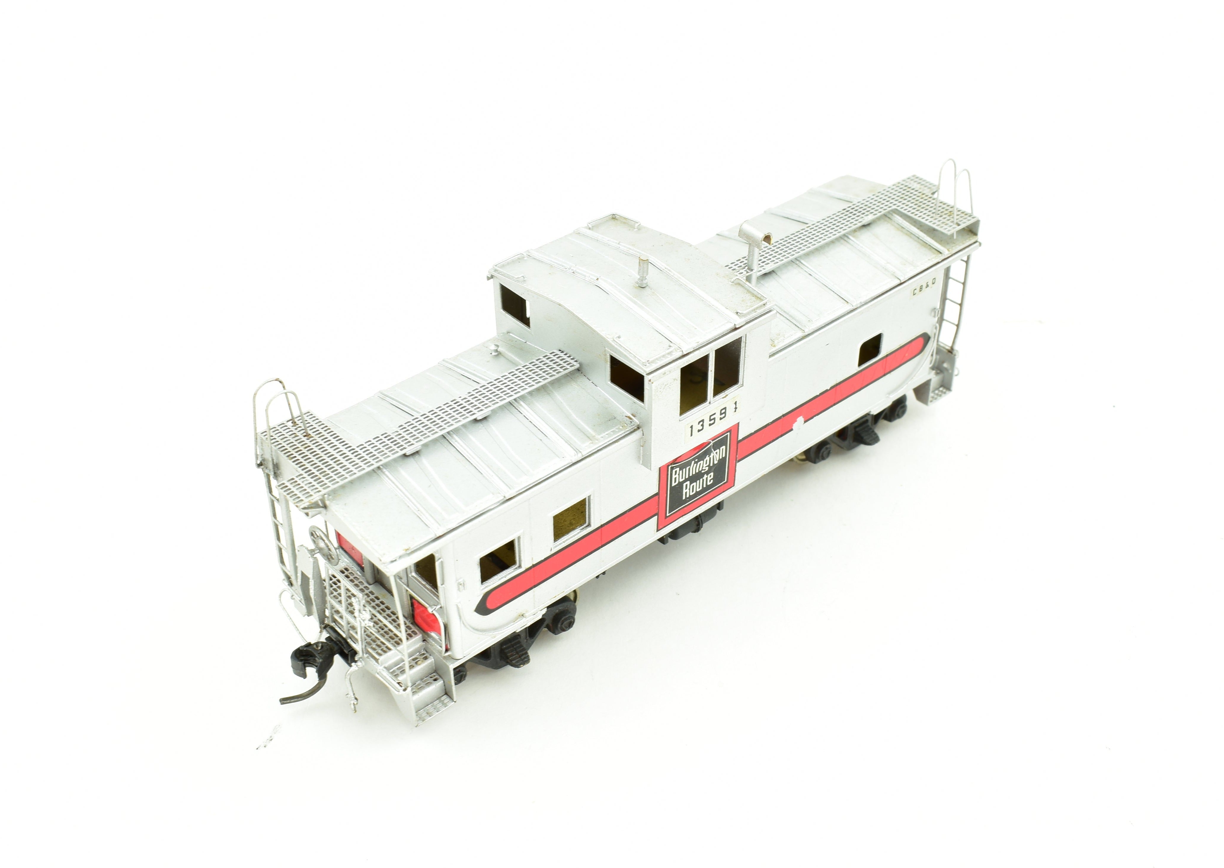 HO Scale Brass Model of Oriental Limited CB&Q - Burlington Route NE - 13 Wide Vision Waycar Steel Caboose CP for Model Train Enthusiasts