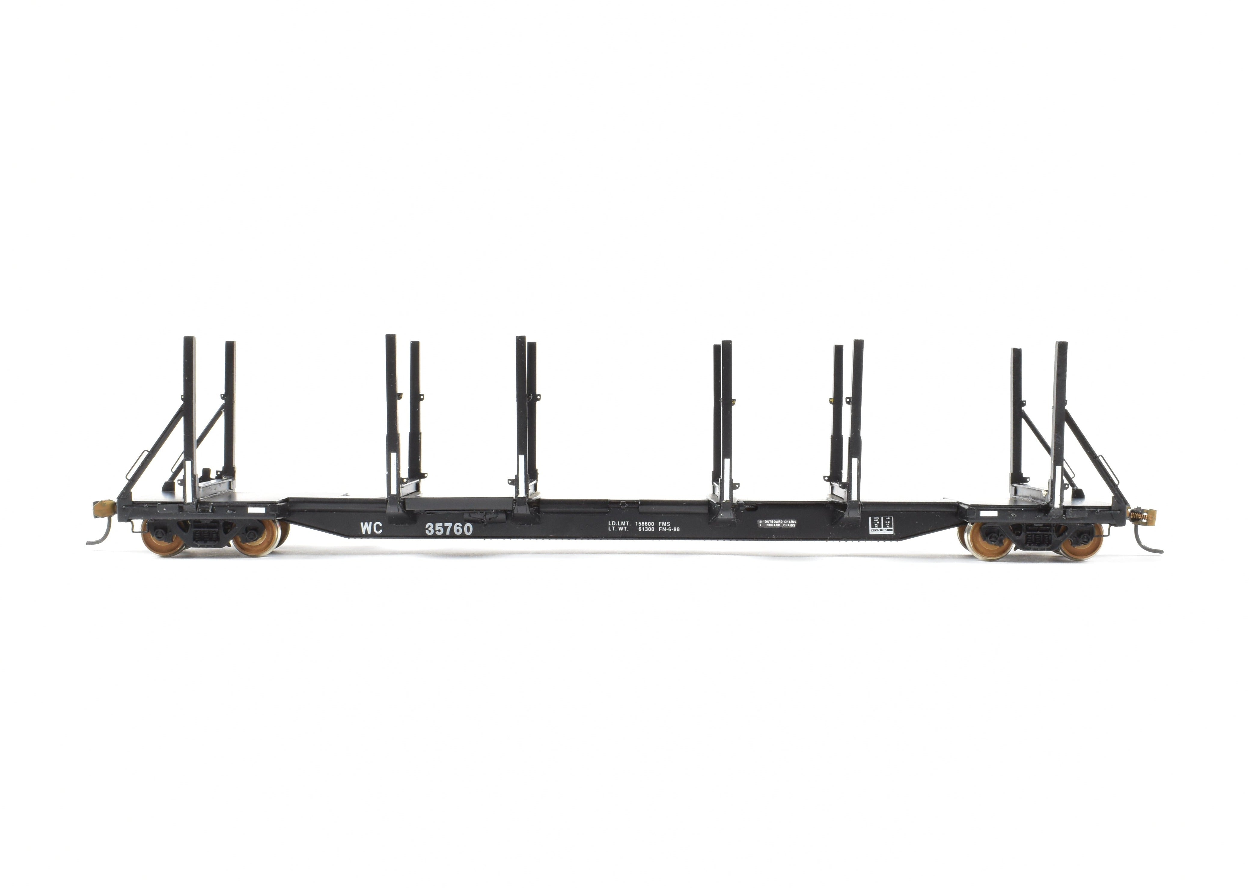 HO Brass Precision Scale Co. WC Wisconsin Central 100-Ton Black Log Car