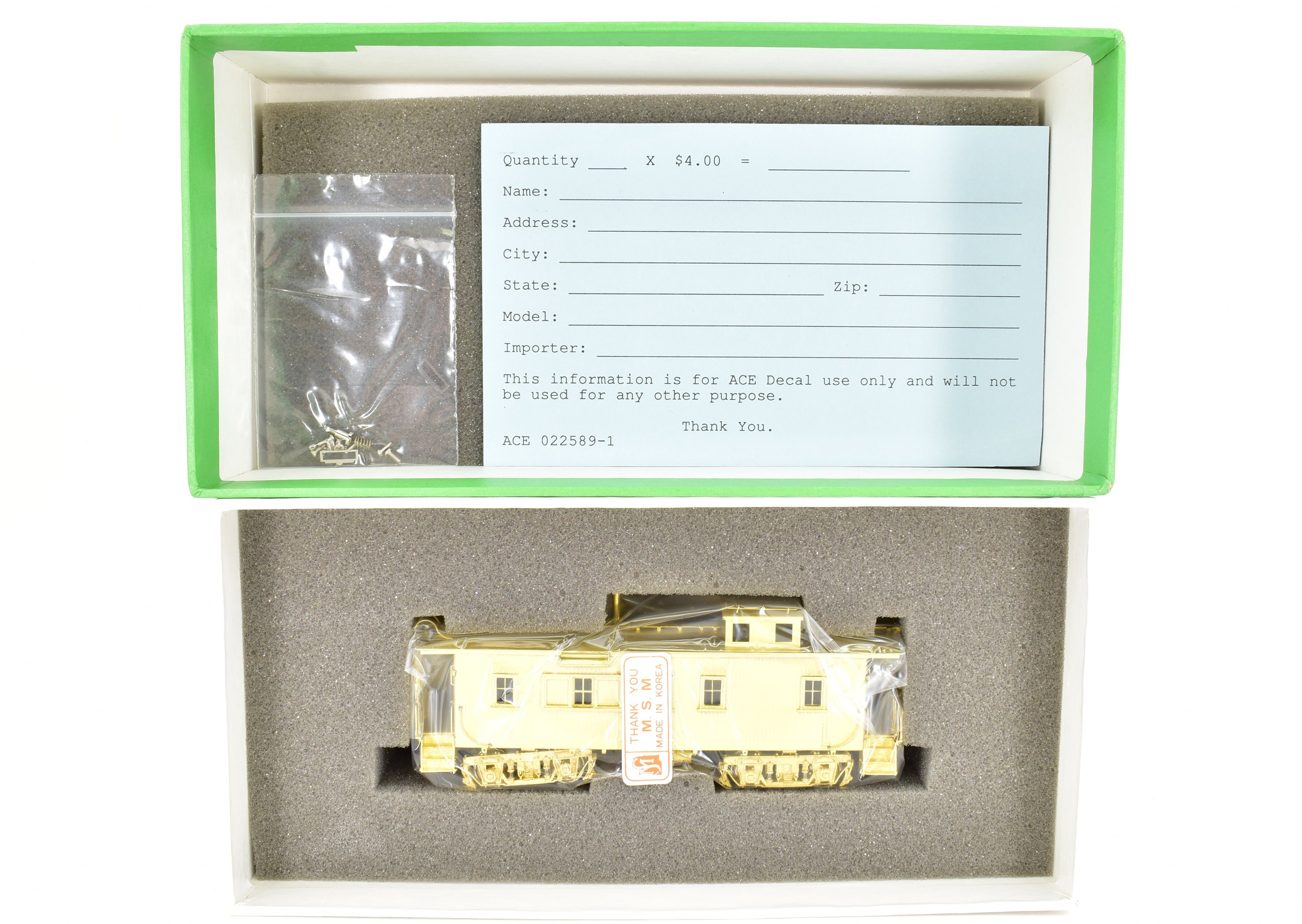 HO Scale Brass OMI C&NW Wood Caboose without End Windows by Overland Models