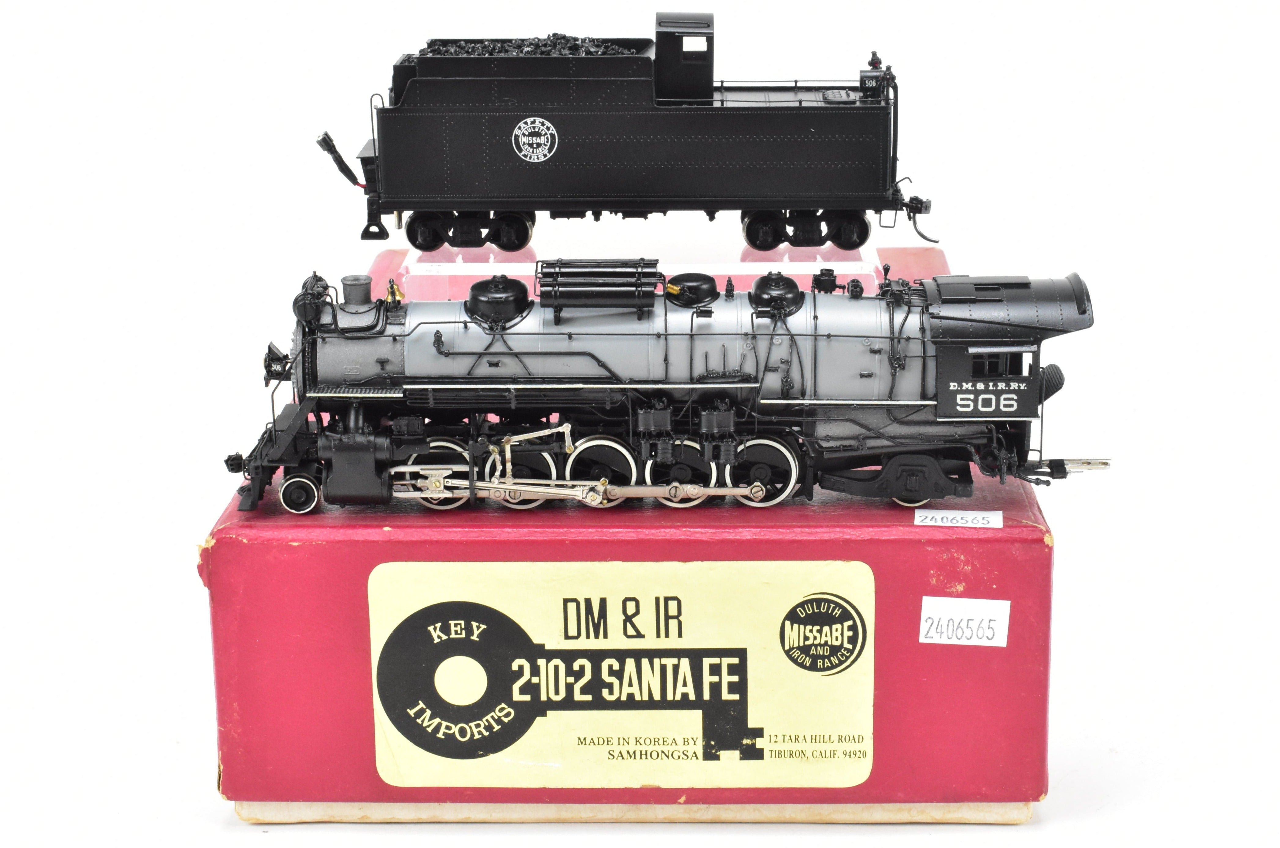 HO Scale Brass Key Imports DM&IR 2-10-2 Santa Fe Class E-1 Pro Painted Locomotive No. 506