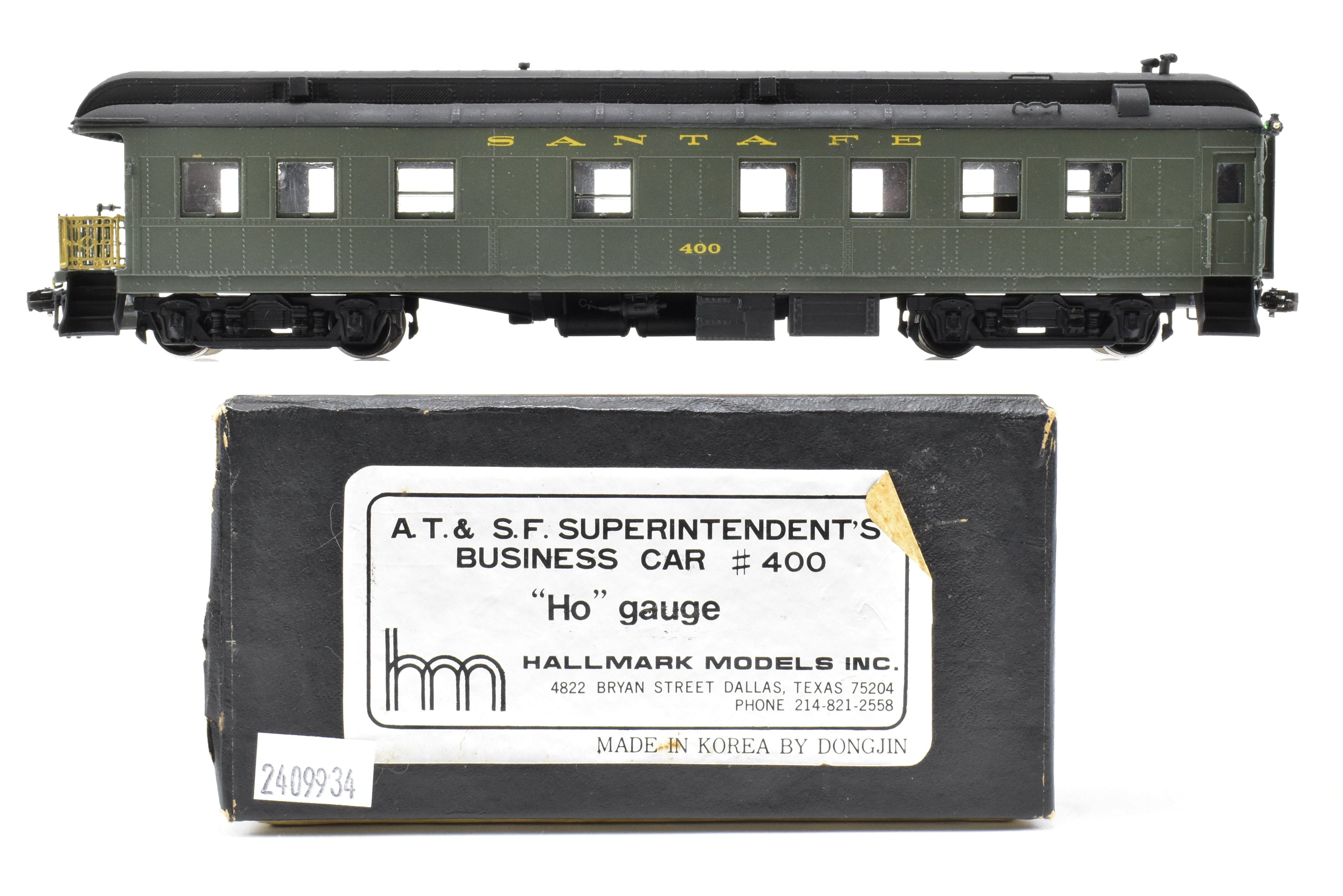 Custom Painted HO Brass Hallmark ATSF Santa Fe Superintendent's Business Car #400