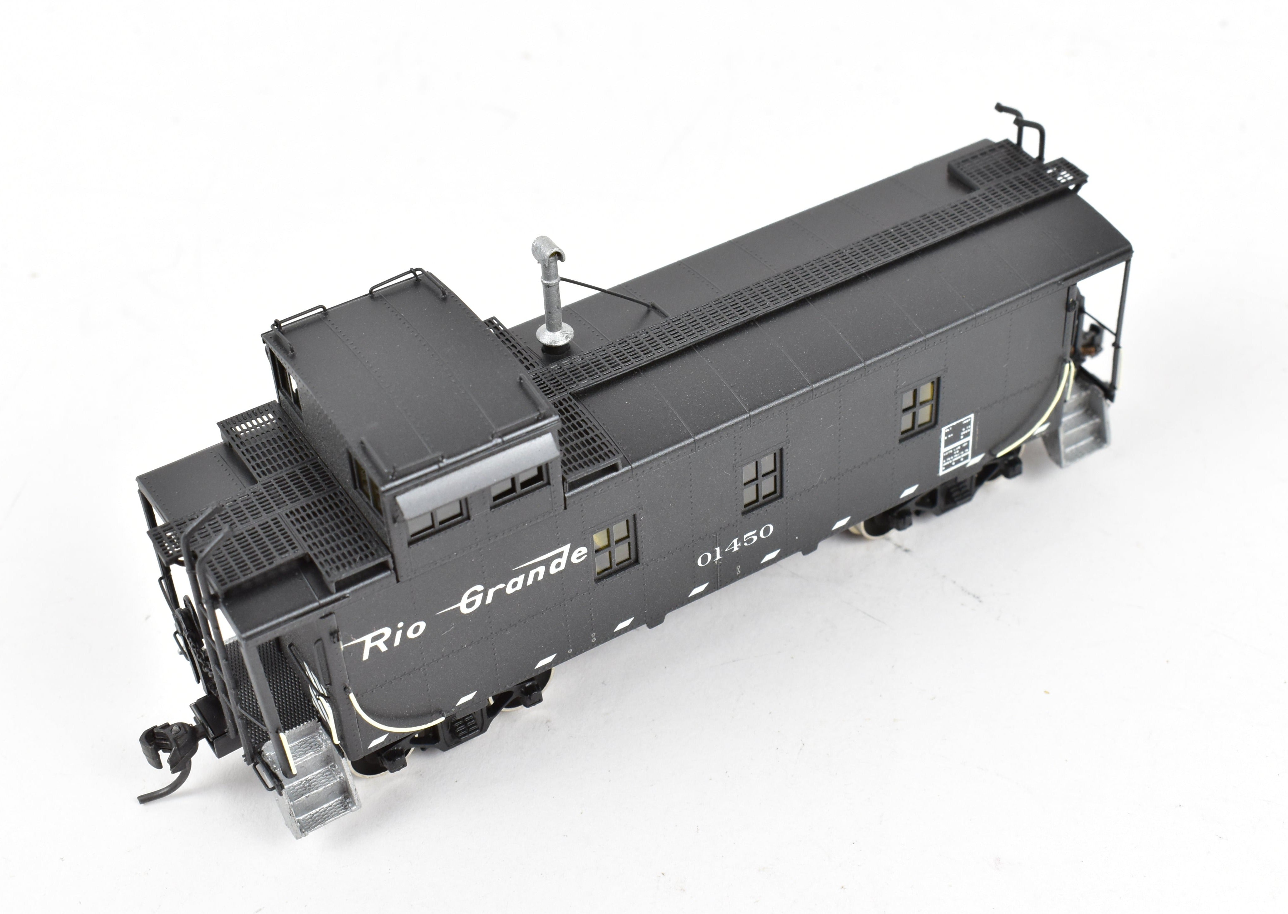 HO Scale Brass Model Train Caboose - Overland Models, Inc. Denver & Rio Grande Western Steel Caboose FP No. 01450