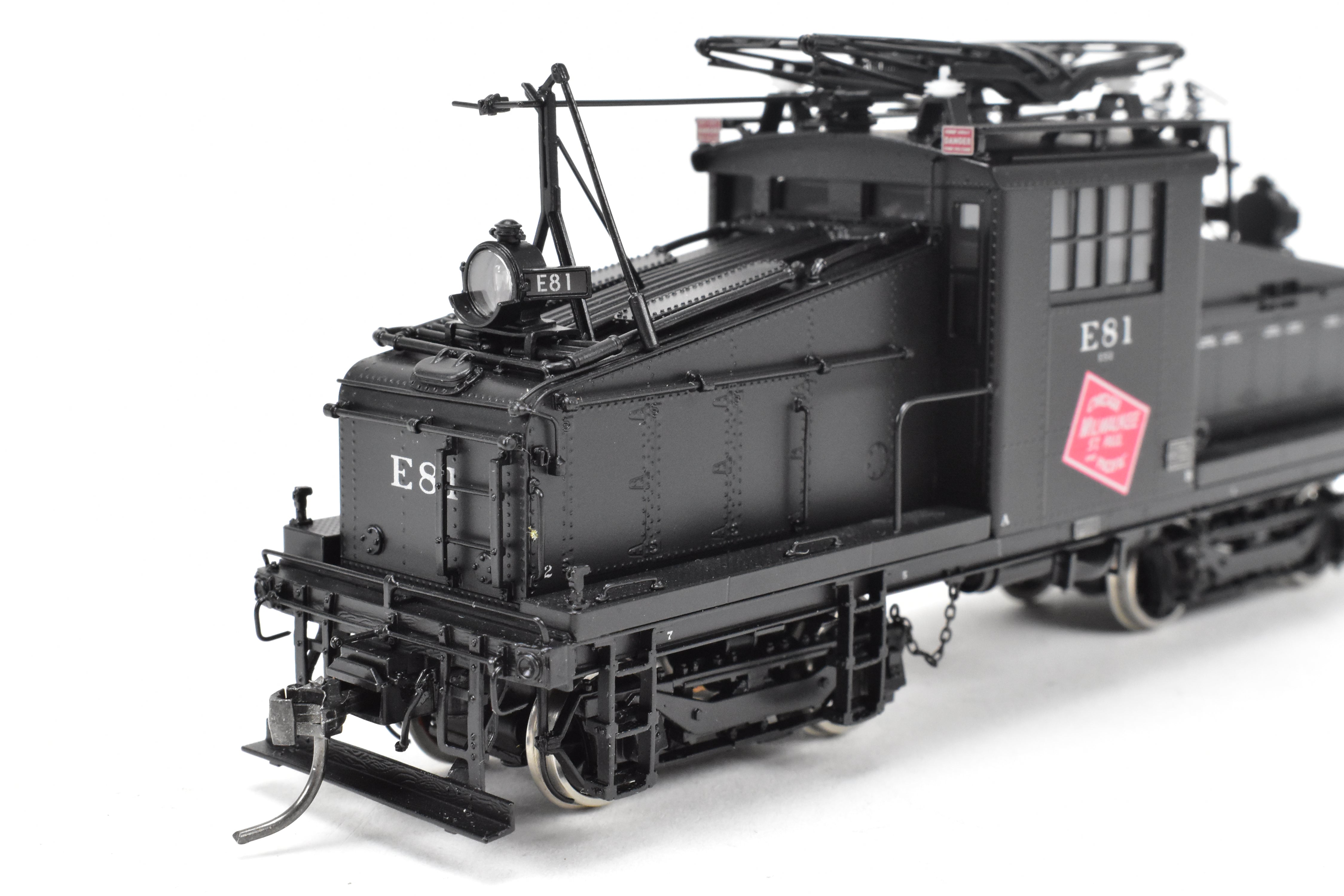 HO Scale Brass Model Train - Overland Models Inc. Milwaukee Road ES - 2 Electric Switcher F/P in Black Color, DCC Ready with New NWSL Gears, Numbered #E81