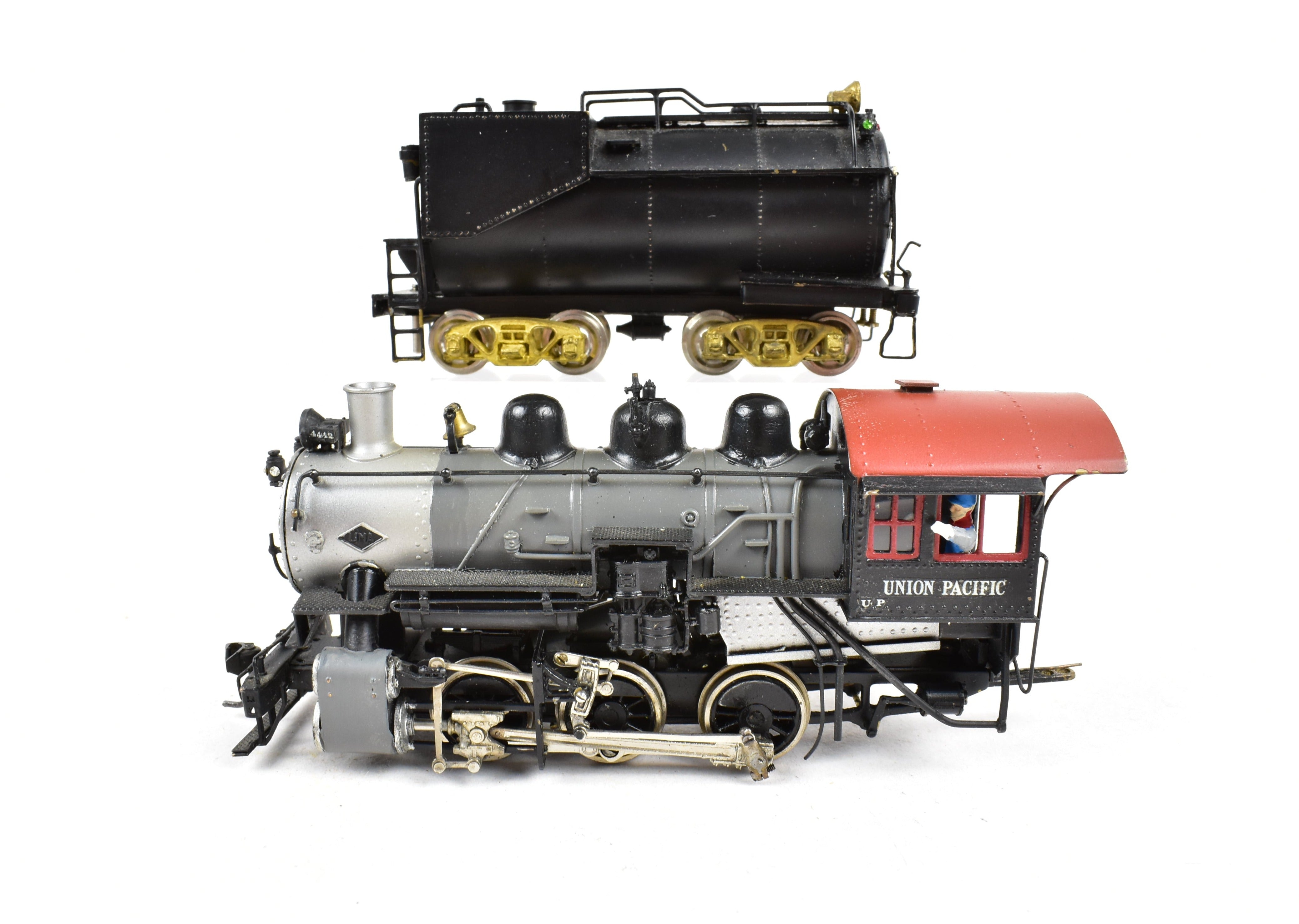 HO Scale Brass PFM - United Union Pacific 0 - 6 - 0 Switcher Model with Custom Painted Engine and Incorrect Kemtron Short Vanderbilt Tender