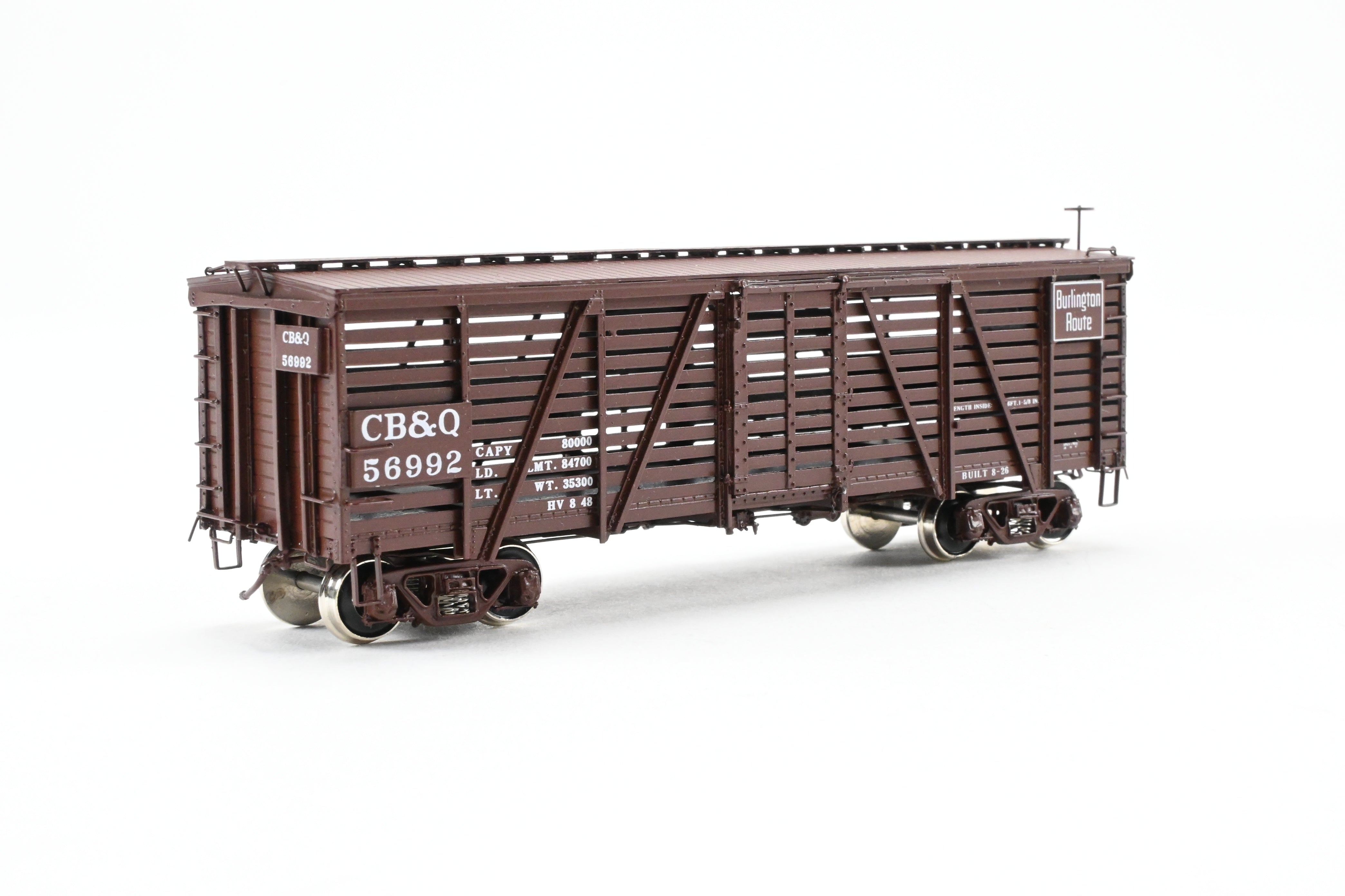 HO Scale Brass Challenger Imports CIL CB&Q - Burlington Route Class SM - 18 36 - Foot Stock Car Freight Product No. 56992