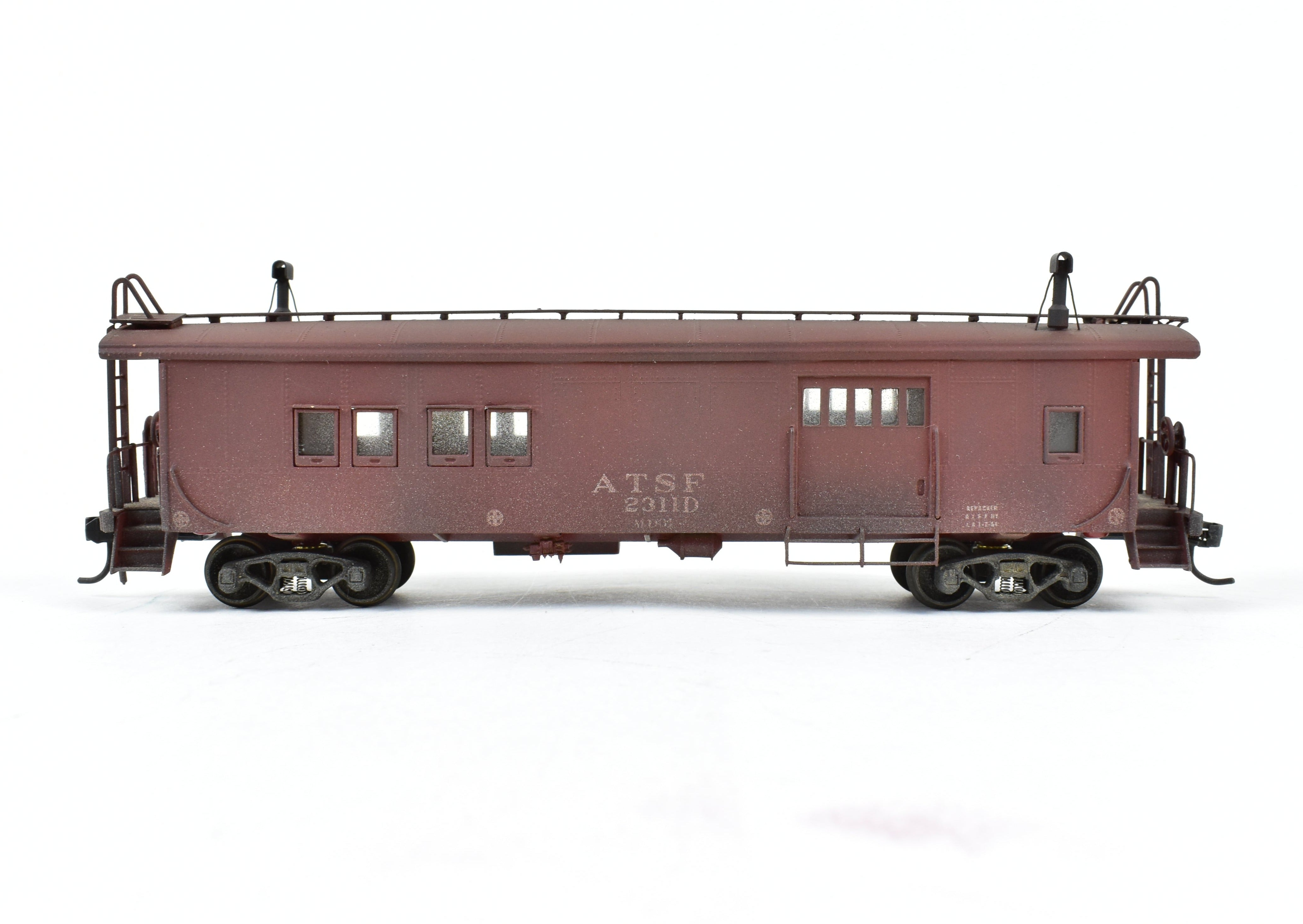 Custom Painted and Weathered HO Brass ATSF - Santa Fe Transfer Caboose by Hallmark Models