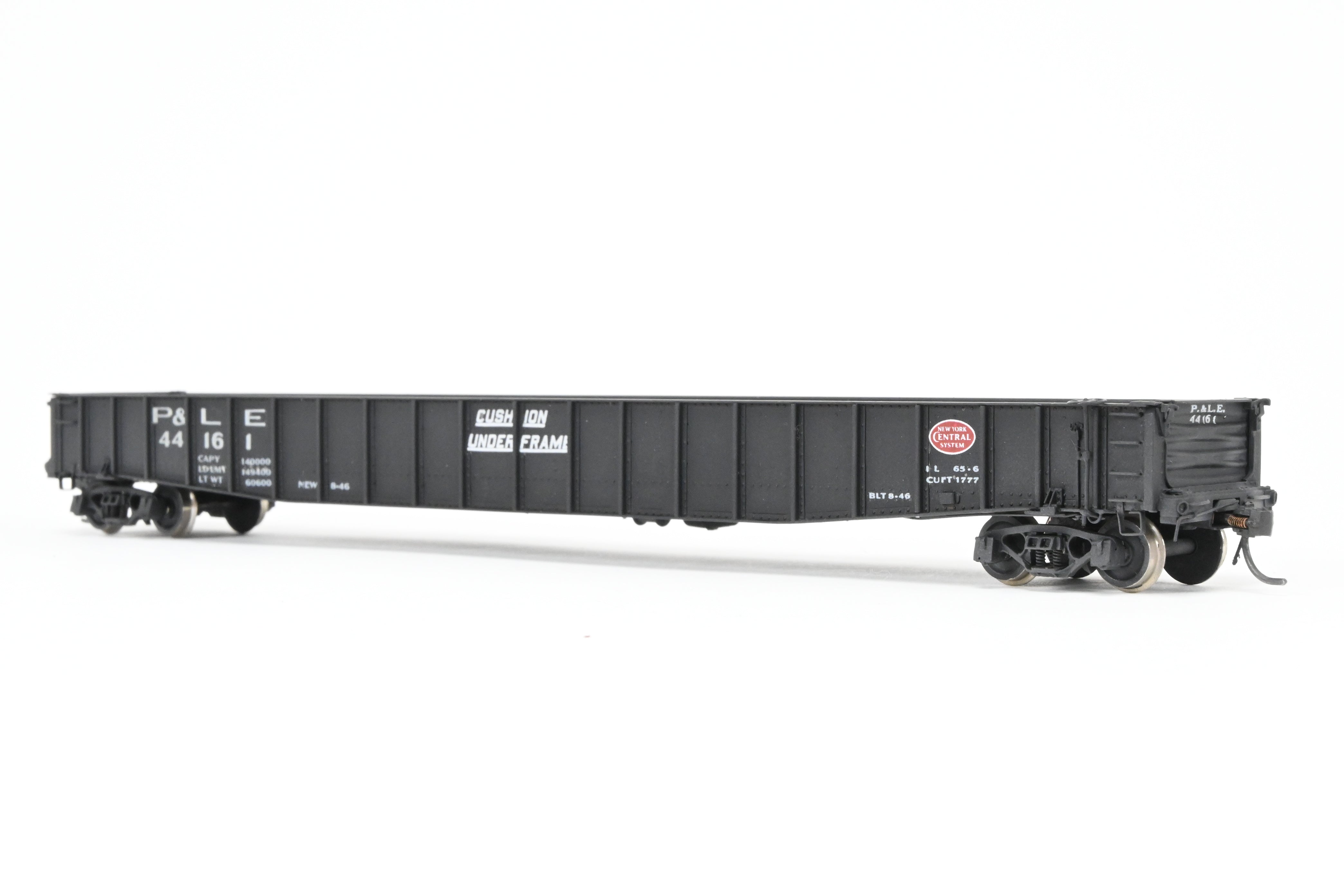 HO Brass Precision Scale Co. P&LE 65-Foot Mill Gondola Model for Steel Trains
