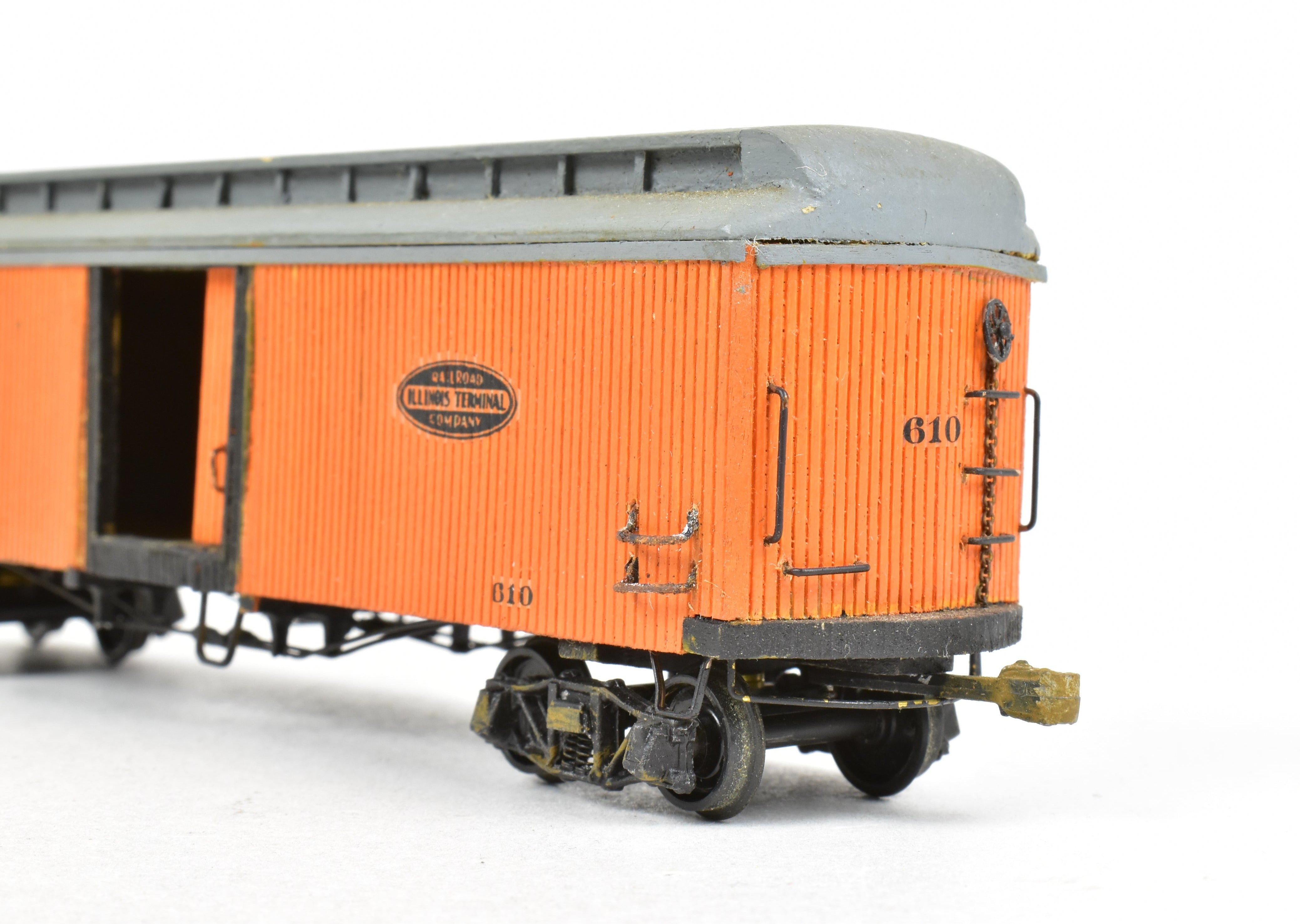 La Belle Woodworking Illinois Terminal Freight/Baggage Trailer #610, Well-Built & Painted