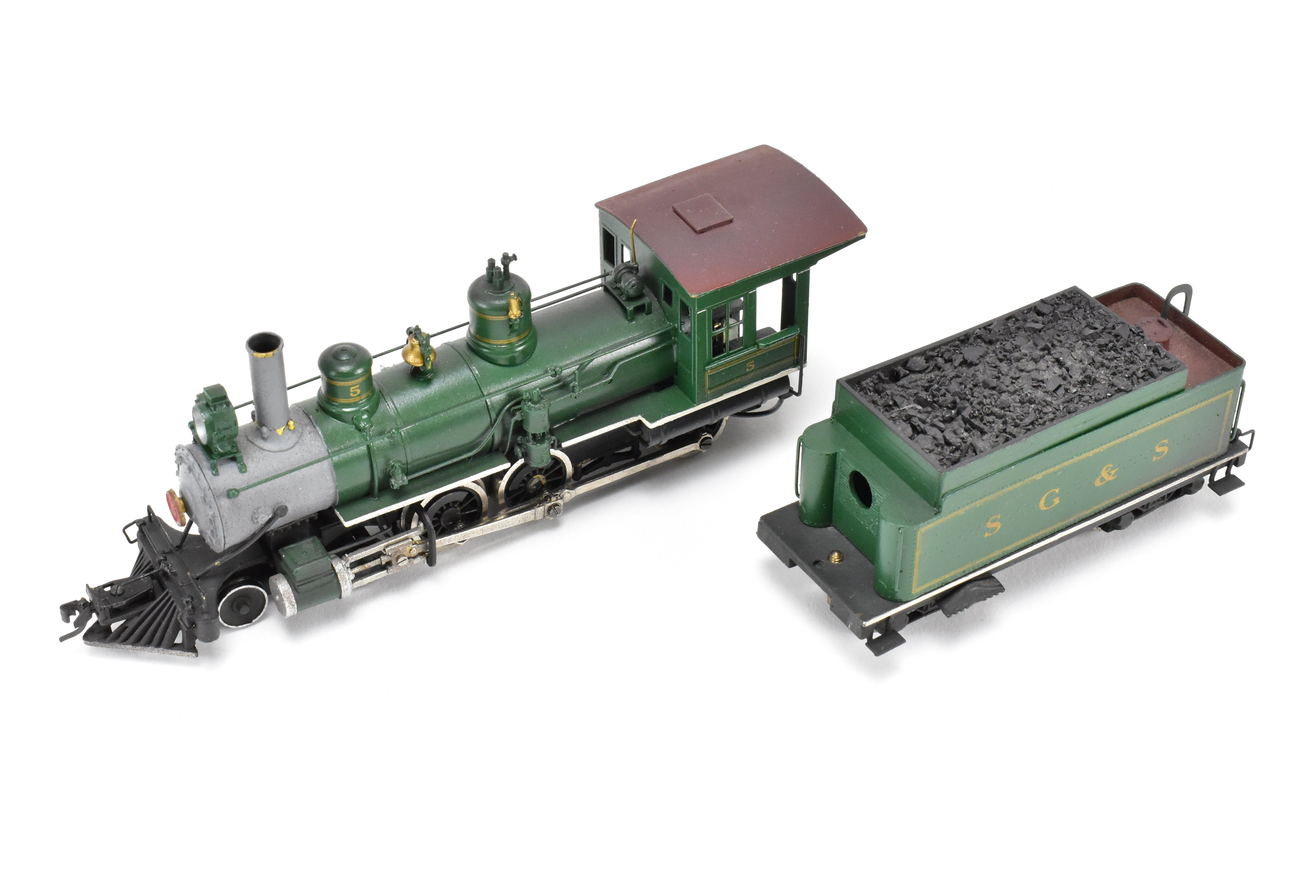 HOn3 Scale Brass Balboa D&RGW - Denver & Rio Grande Western T-12 4-6-0 Custom Built Locomotive with CP Private Road SG&S #5 and FED Tender, Featuring Can Motor Upgrade (AS-IS Condition)