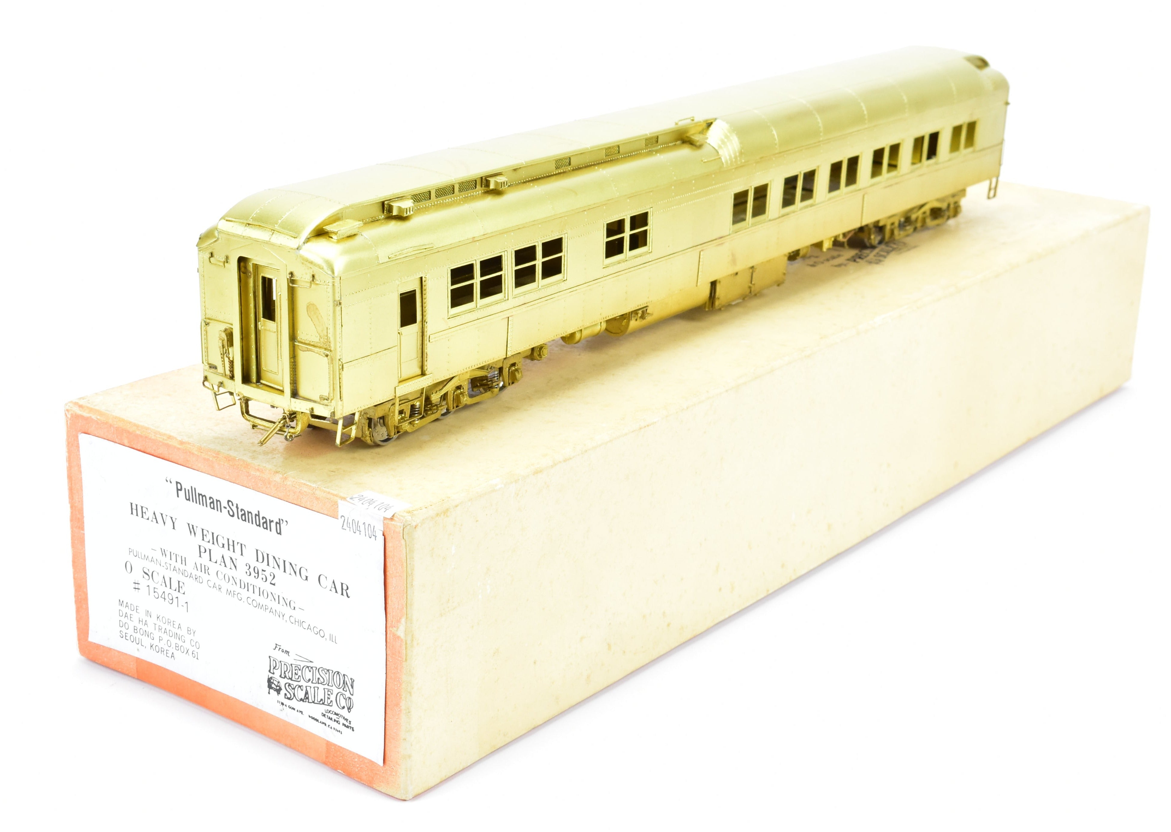 O Scale Brass Model - Precision Scale Co. (PSC) Pullman Standard HW Dining Car Plan 3952 with Air Conditioning for Model Train Enthusiasts