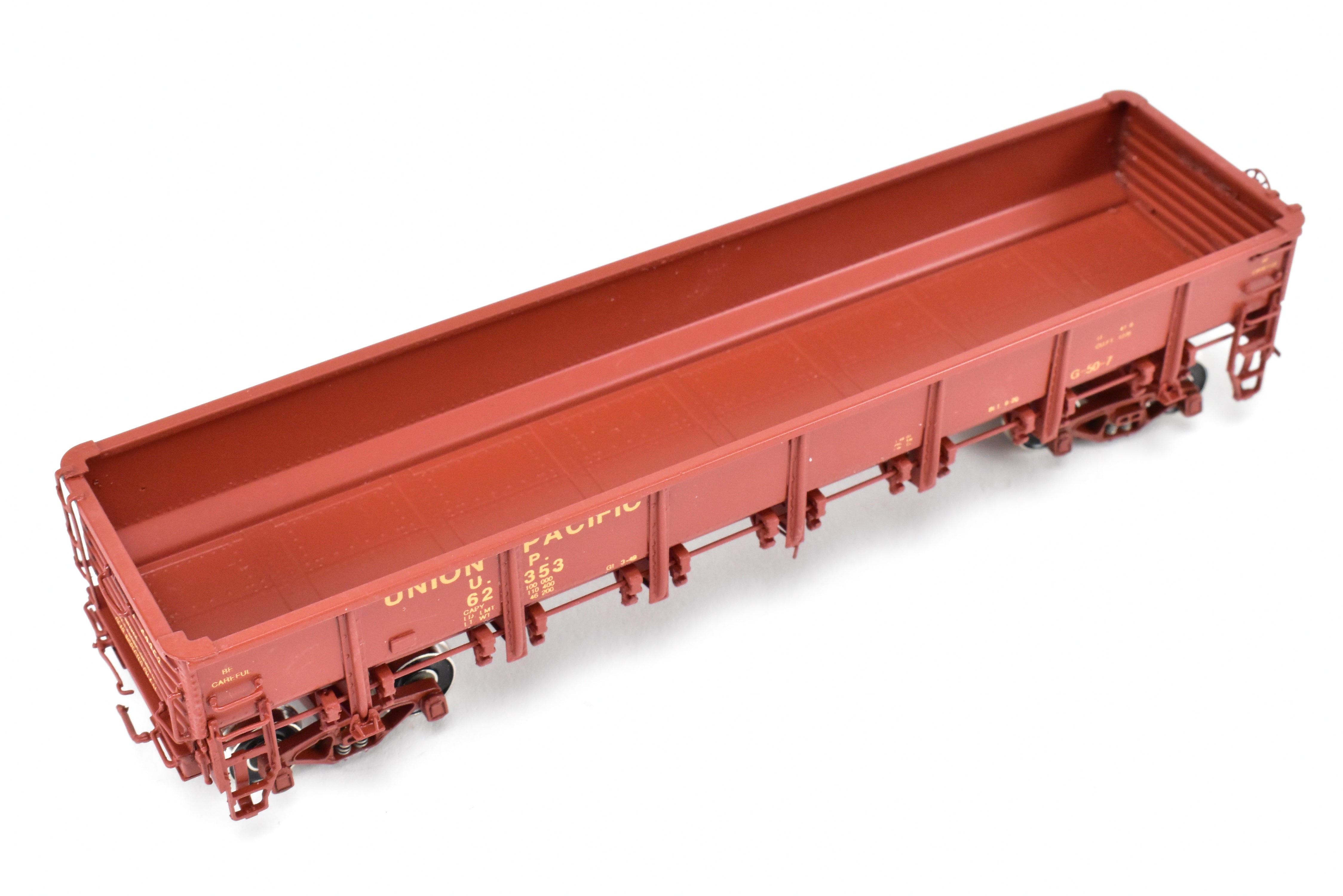 HO Scale Brass CIL - Challenger Imports Union Pacific Class G50 - 7 Drop Bottom Gondola Model, Version 2 with Riveted Side Sheets, Factory - Painted and Numbered FP #62353