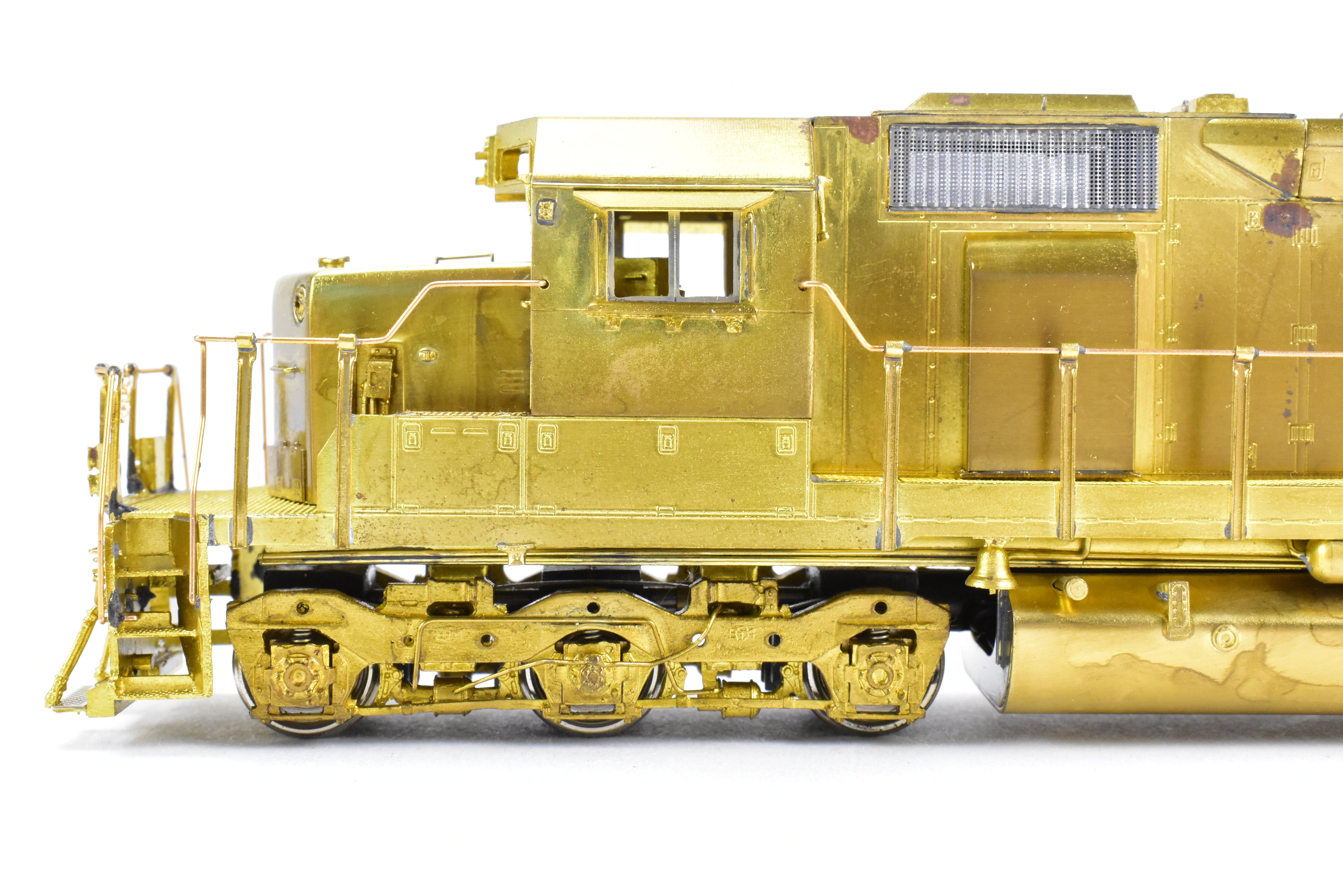 HO Scale Brass Model Train Locomotive - Overland Models Inc. EMD SD40 Low Hood with Dynamic Brakes and Low Mounted Brake Cylinders for Various Railroads