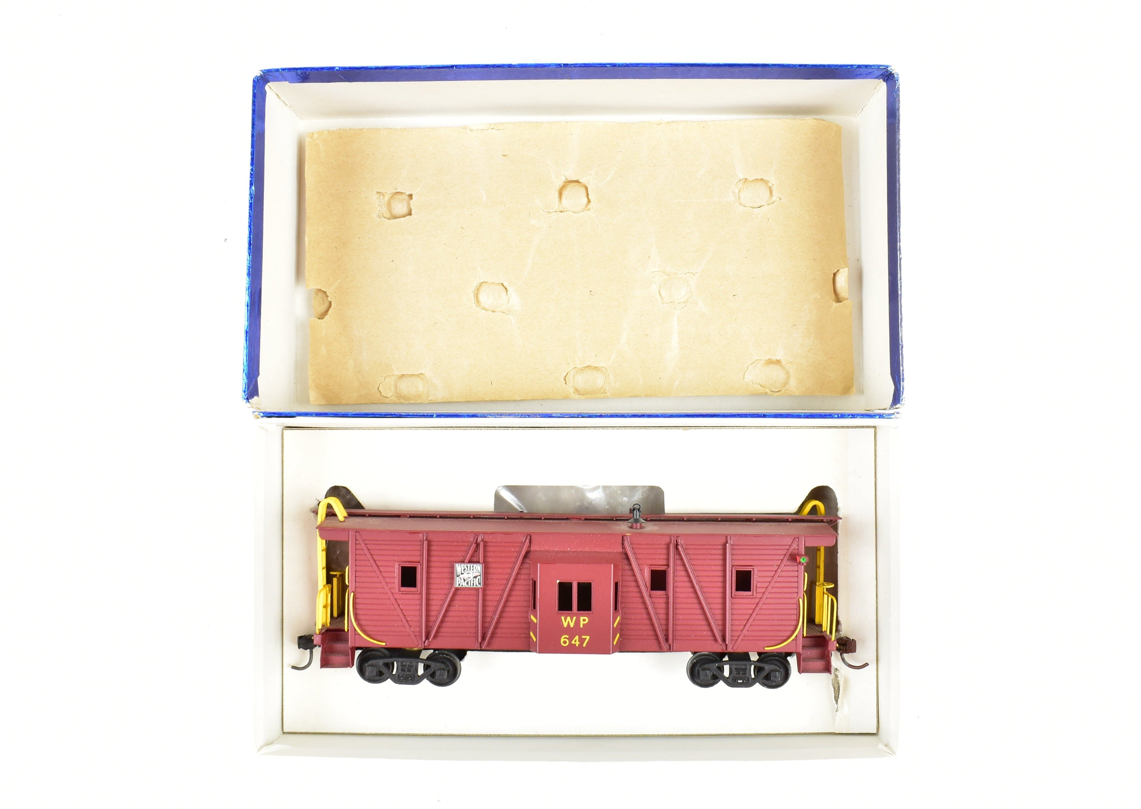 HO Scale Brass Balboa Western Pacific Outside Braced Bay Window Caboose Model - Western Pacific Style CP