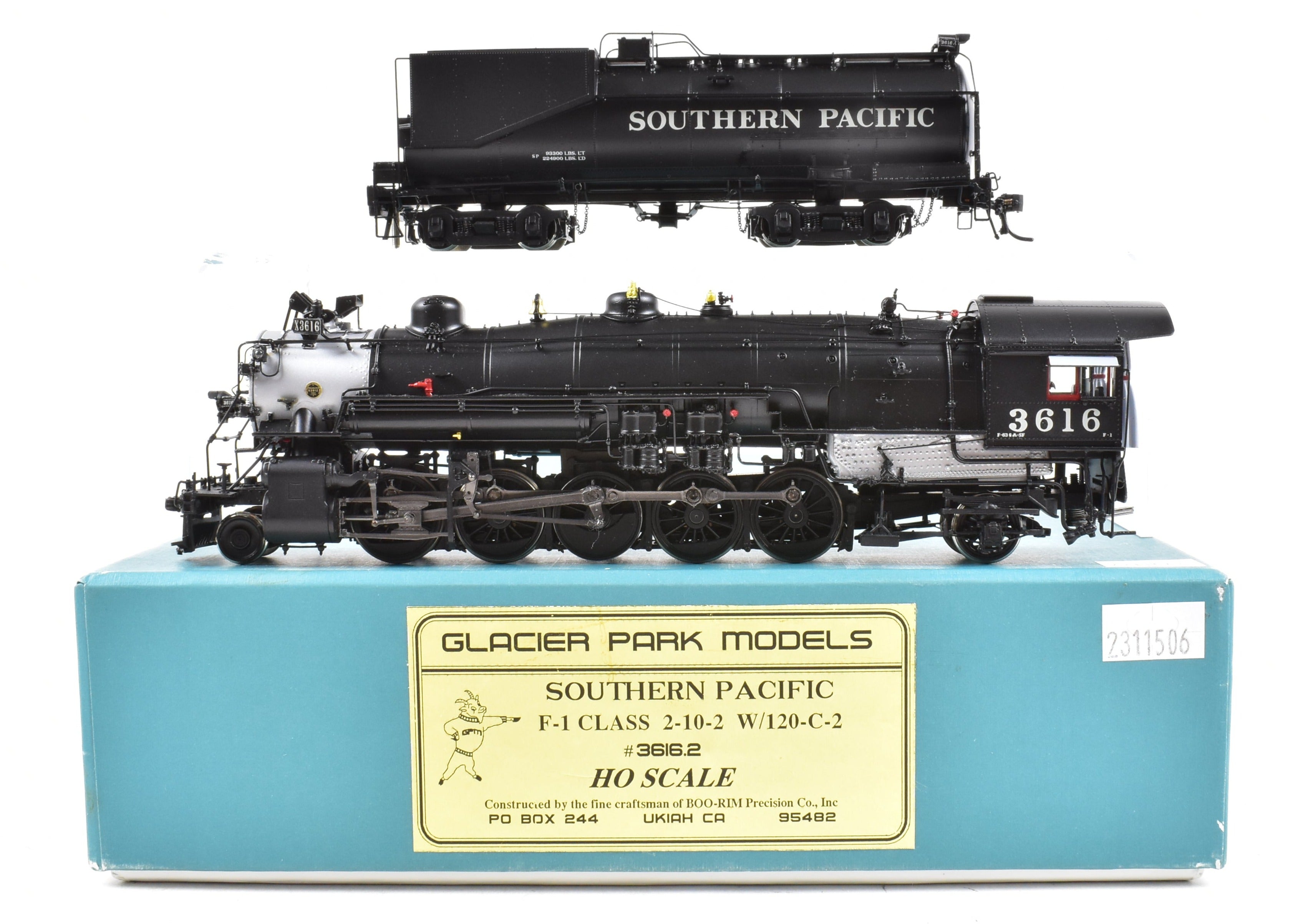 HO Scale Brass GPM - Southern Pacific F-1 Class 2-10-2 FP #3616 Model