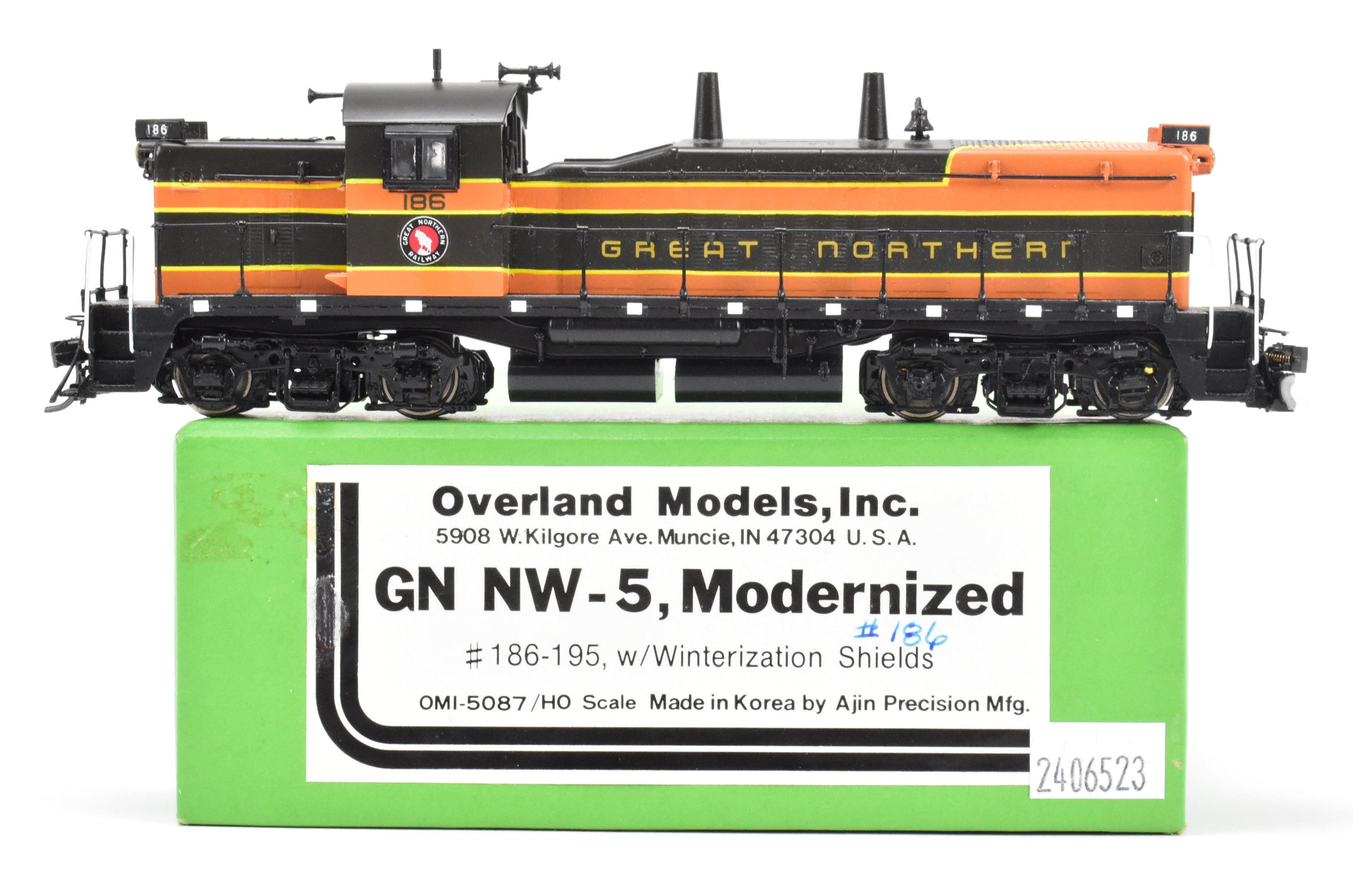 HO Scale Brass Model Train - Overland Models Inc. (OMI) Great Northern EMD NW - 5 Modernized Pro - Painted Locomotive No. 186
