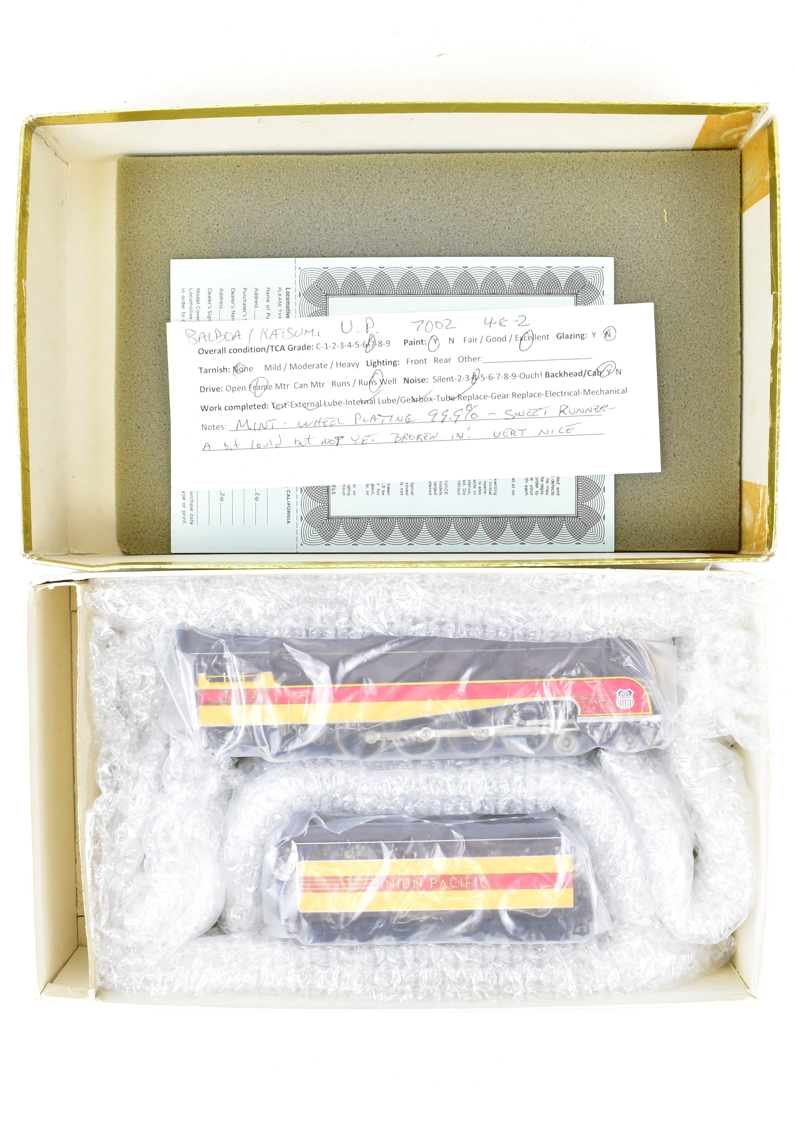 High - Quality HO Scale Brass Balboa Union Pacific 4 - 8 - 2 Steam Locomotive Model #7002 with Factory Painting