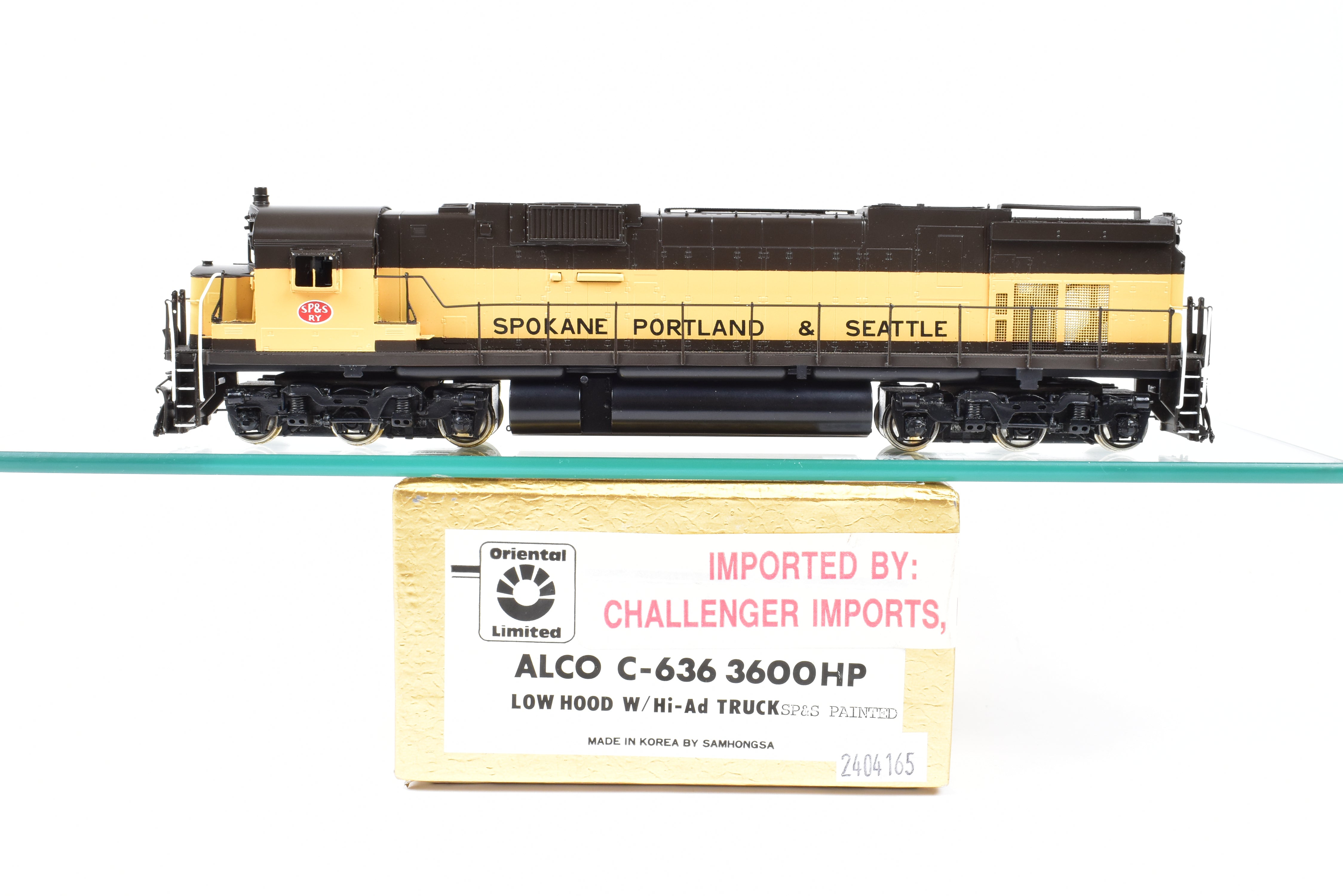 HO Scale Brass Model Train - Oriental Limited/Challenger Imports' Spokane, Portland & Seattle Alco C - 636 FP Un - numbered Locomotive