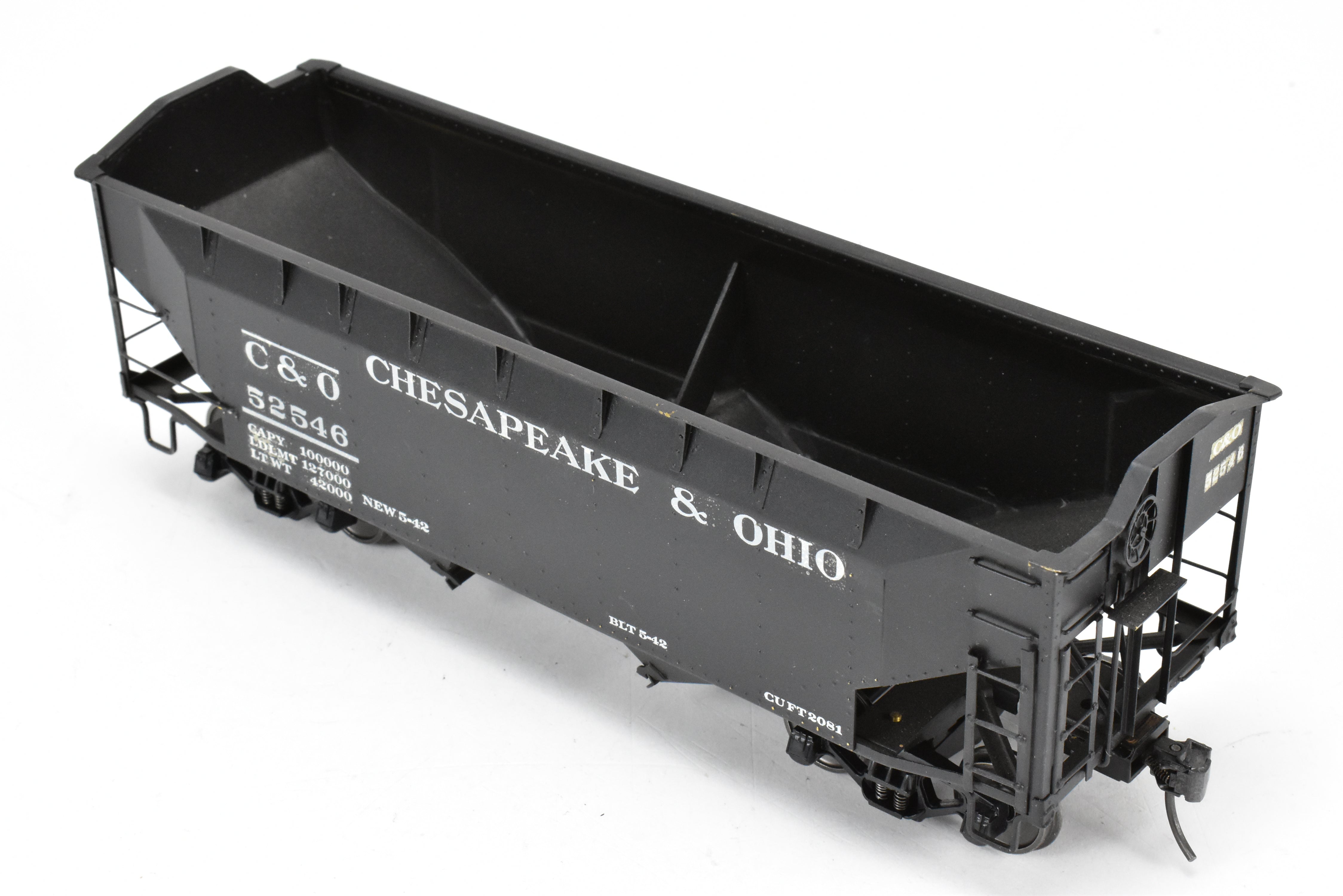 O Scale US Hobbies Brass C&O Offset Side Twin Hopper w/Peaked Ends, CP No. 52546