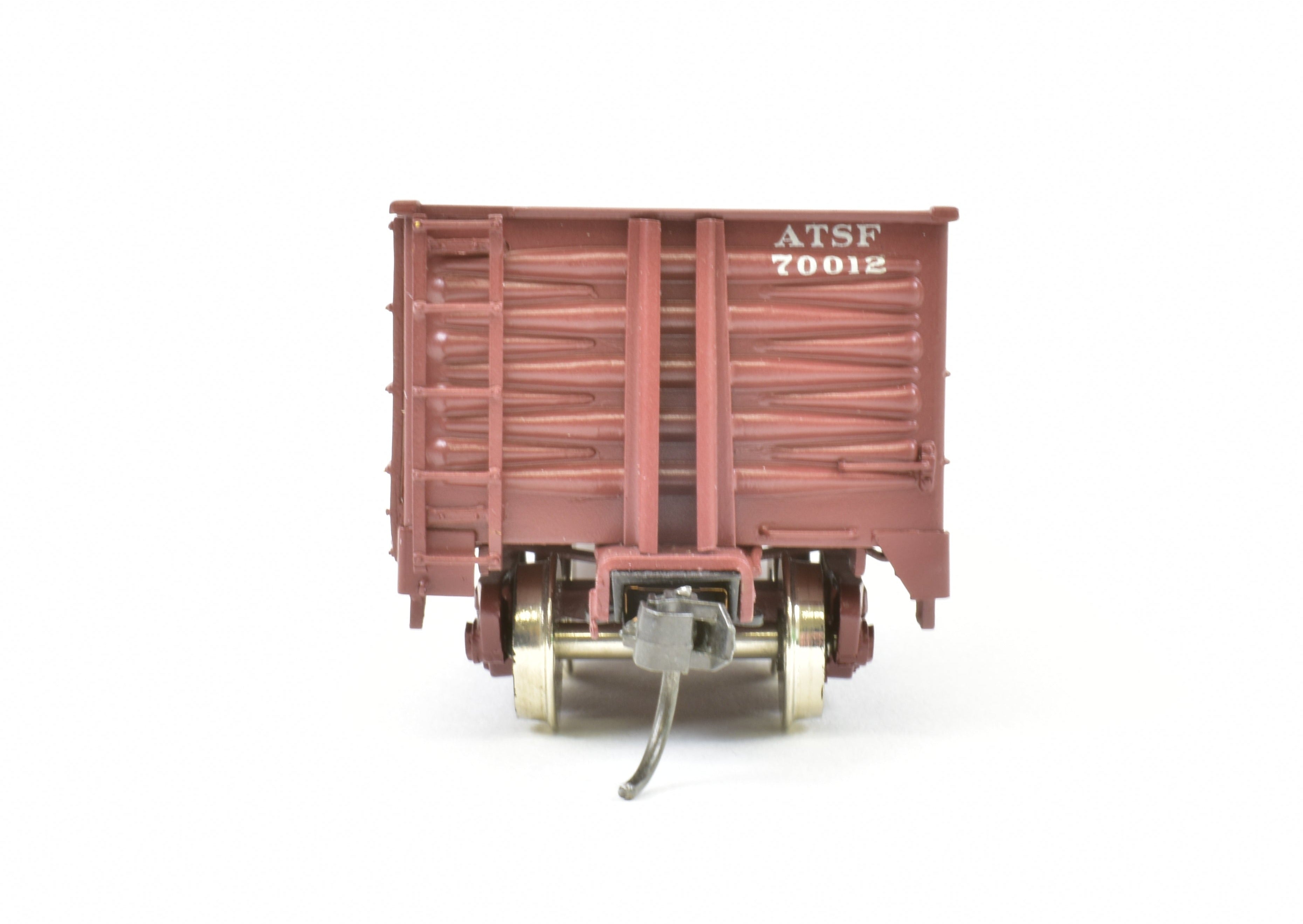 HO Scale Brass Gondola Model by OMI - Overland Models, Inc., ATSF - Santa Fe 100 Ton Pro - Painted Gondola with Road Number 70012