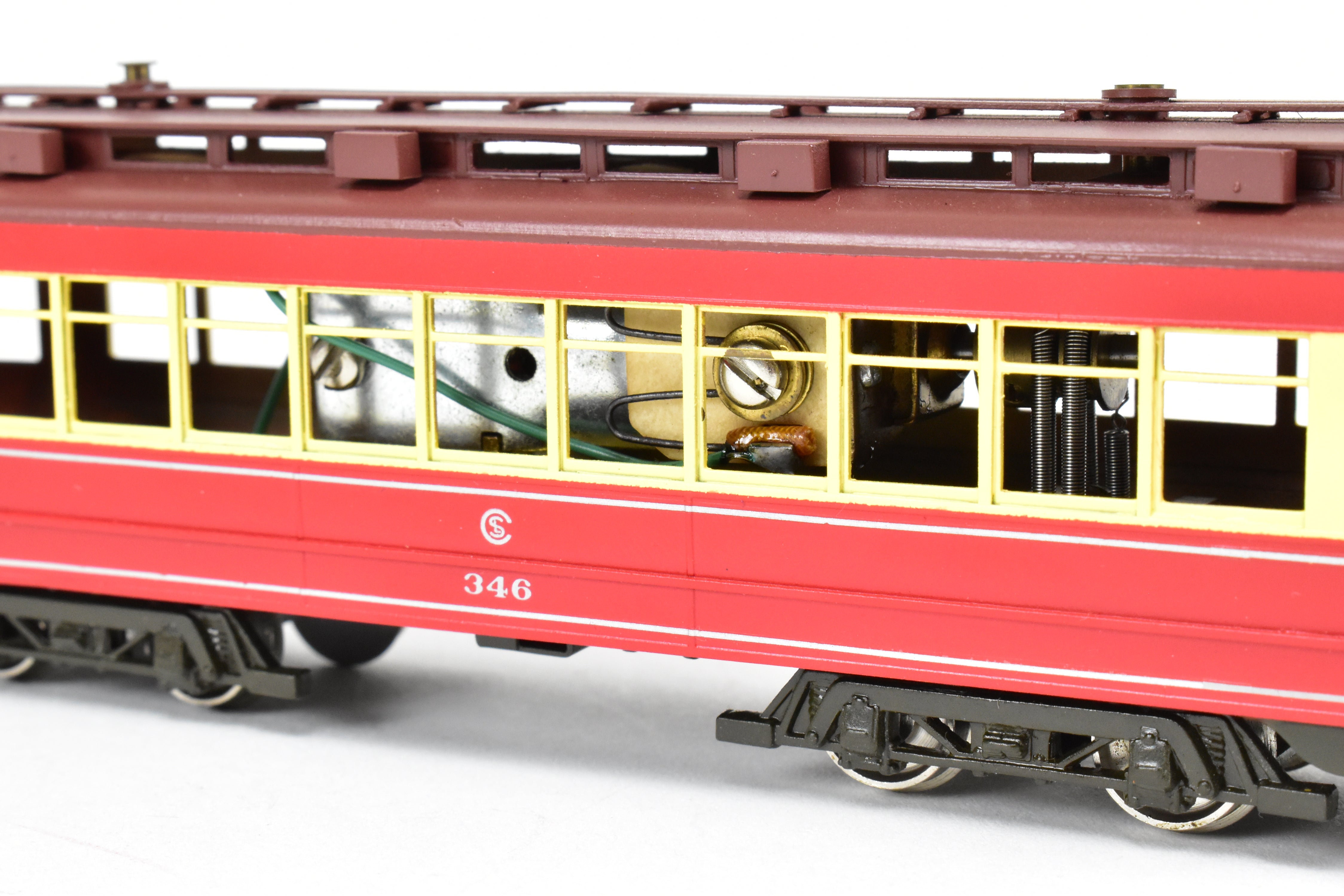 HO Scale Brass Chicago Surface Lines Big Brill Car Model - Fairfield Models 346 CSL, Custom Painted with 4 Vents, Road Number 346