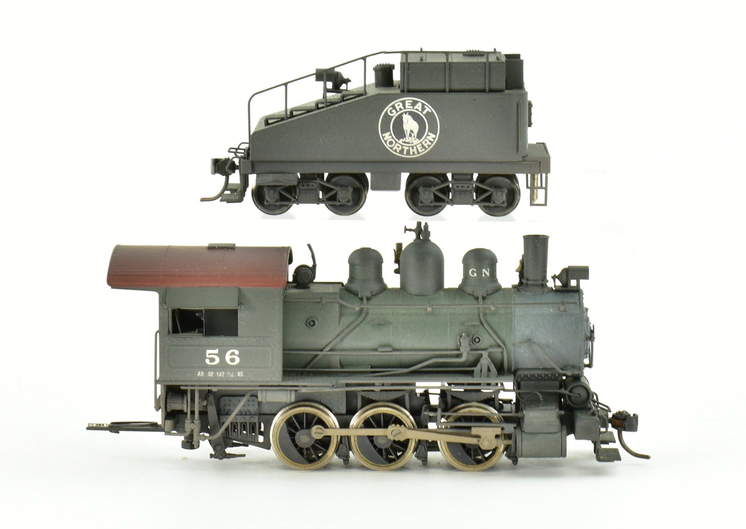 HO Scale Brass Great Northern 0-6-0 A-9 Custom Painted Steam Locomotive No. 56