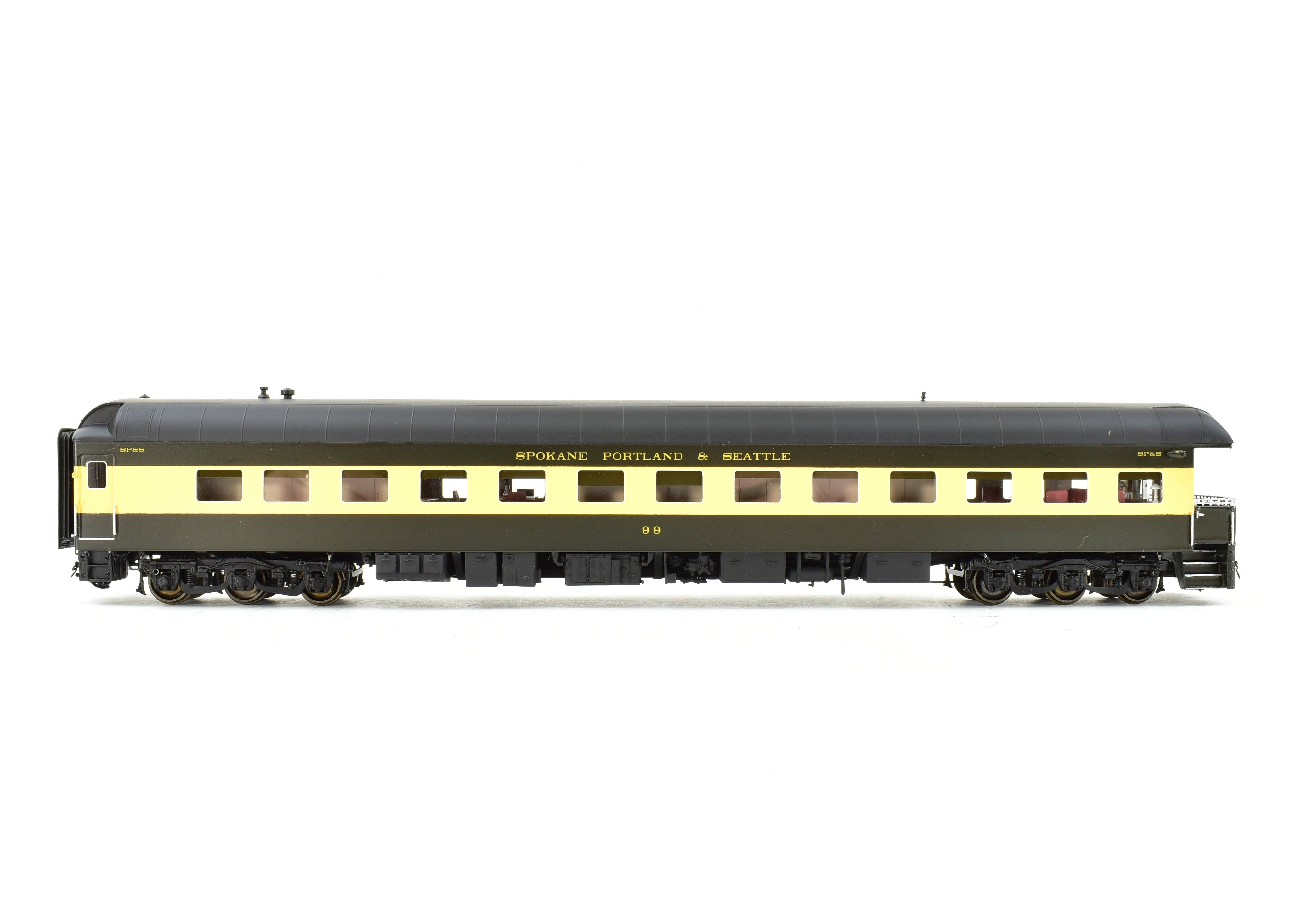 HO Scale Brass Model Railroad Business Car - North Bank Line SP&S (Spokane, Portland & Seattle) Business Car No. 99, Circa 1965 - 1970, Fine - Quality Collectible
