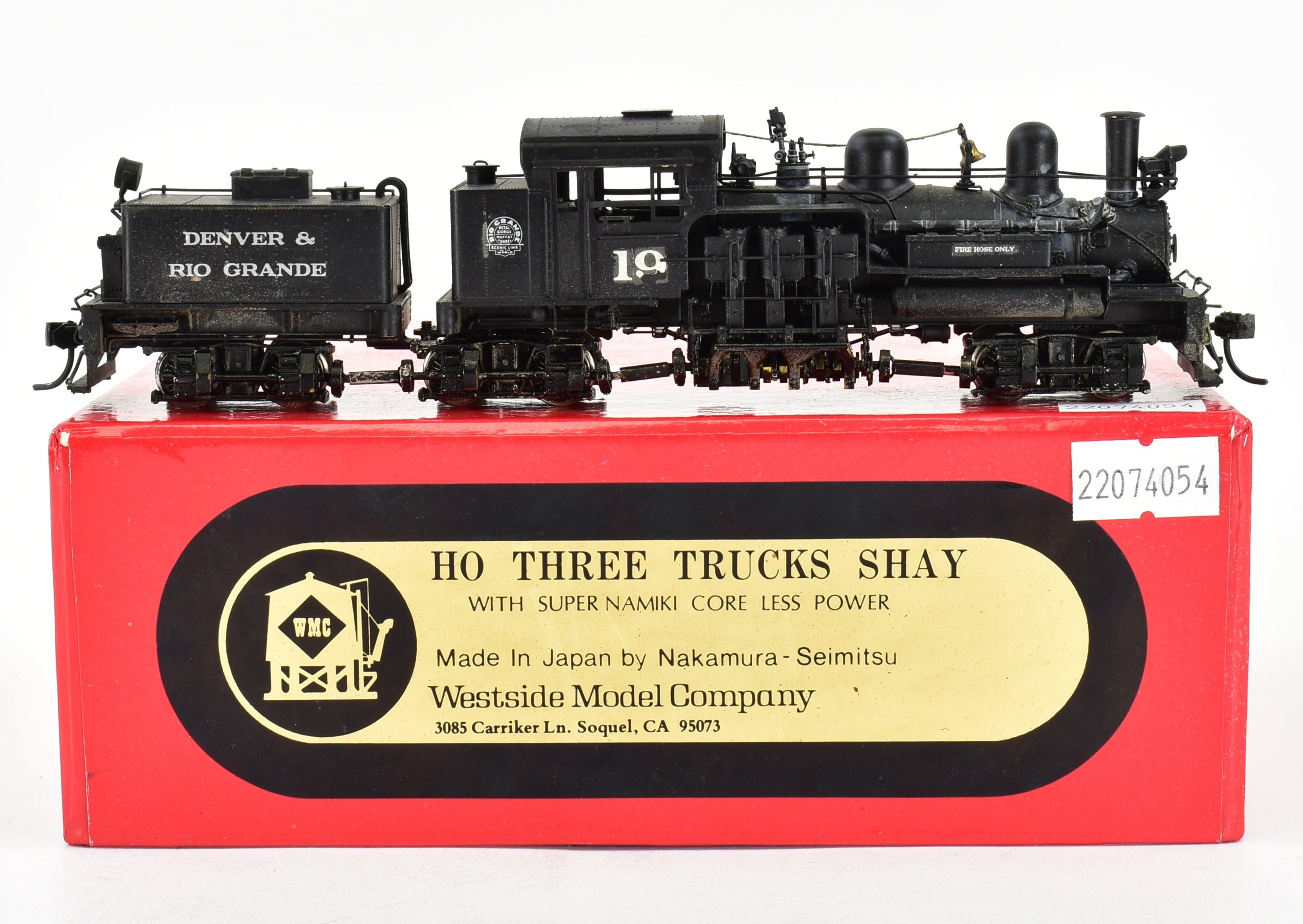 HO Scale Brass Westside Model Co. Westside Lumber Co. 3-Truck Shay Locomotive in Standard Gauge Version for Various Railroads