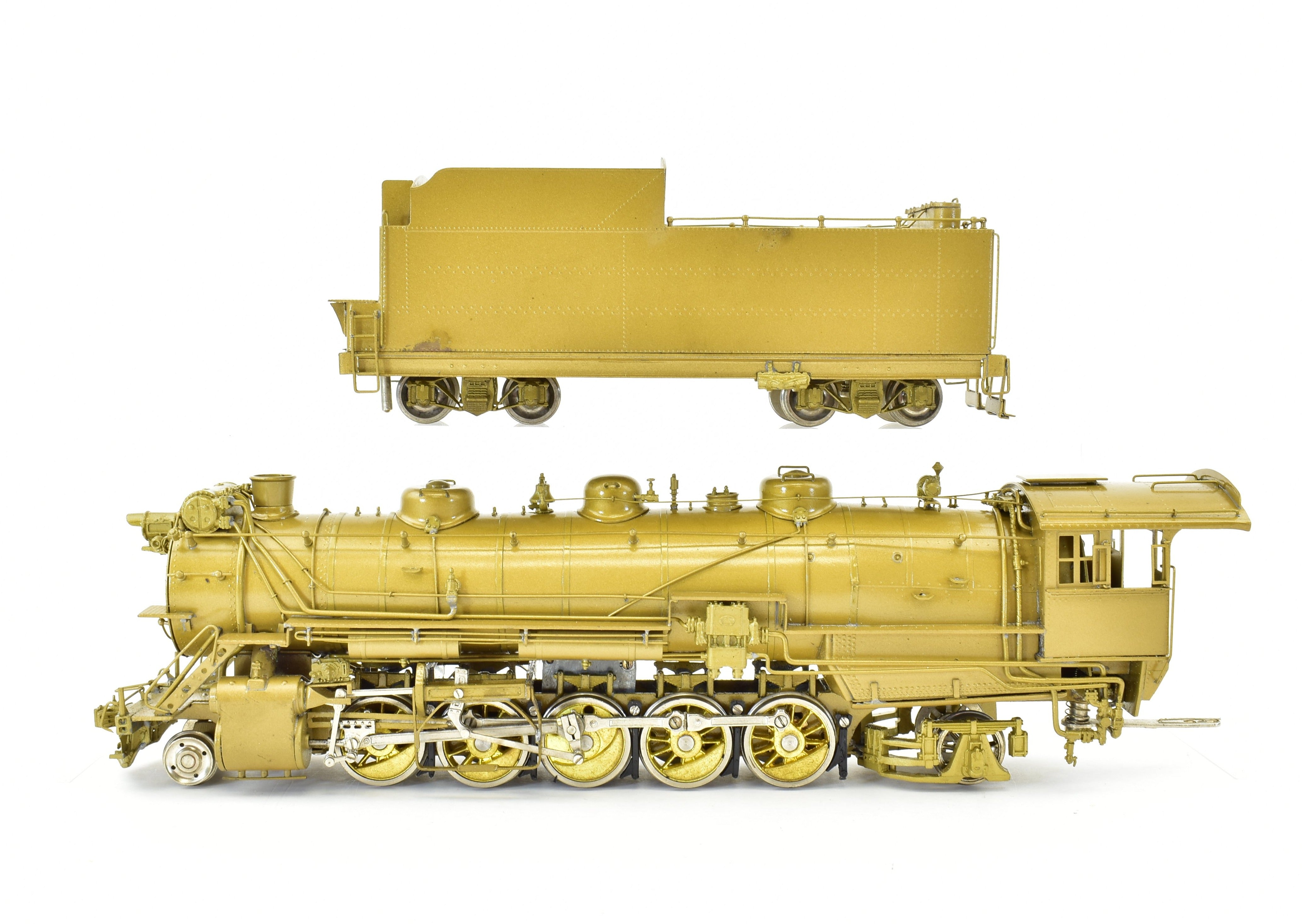 HO Scale Brass Model Train - Overland Models CB&Q - Burlington Route M-2a 2-10-2 Steam Locomotive with Elesco Feedwater Heater