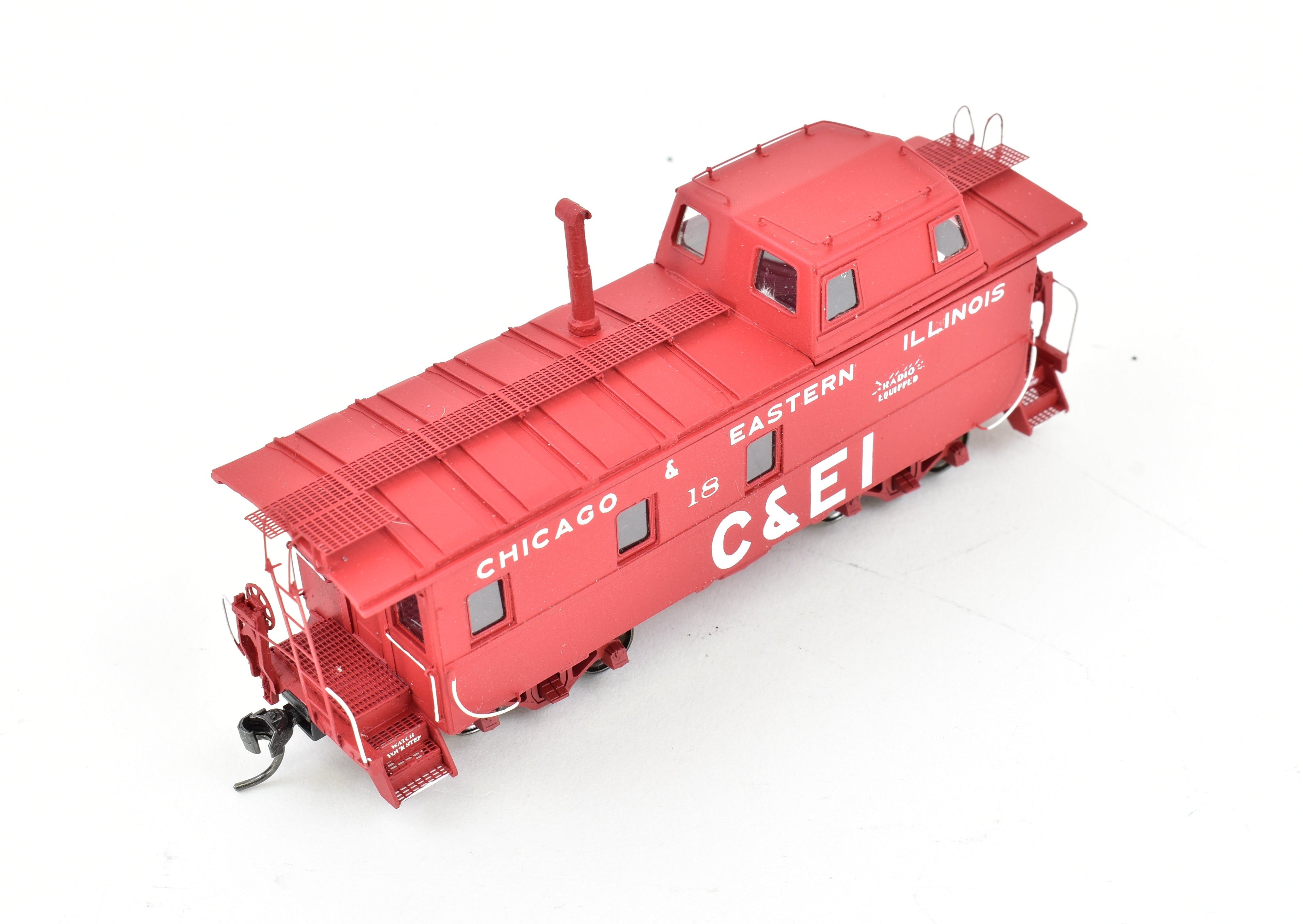 HO Scale Resin Model Railroad Wright Trak Chicago & Eastern Illinois (C&EI) Streamline Cupola Caboose - Custom Built and Professionally Painted