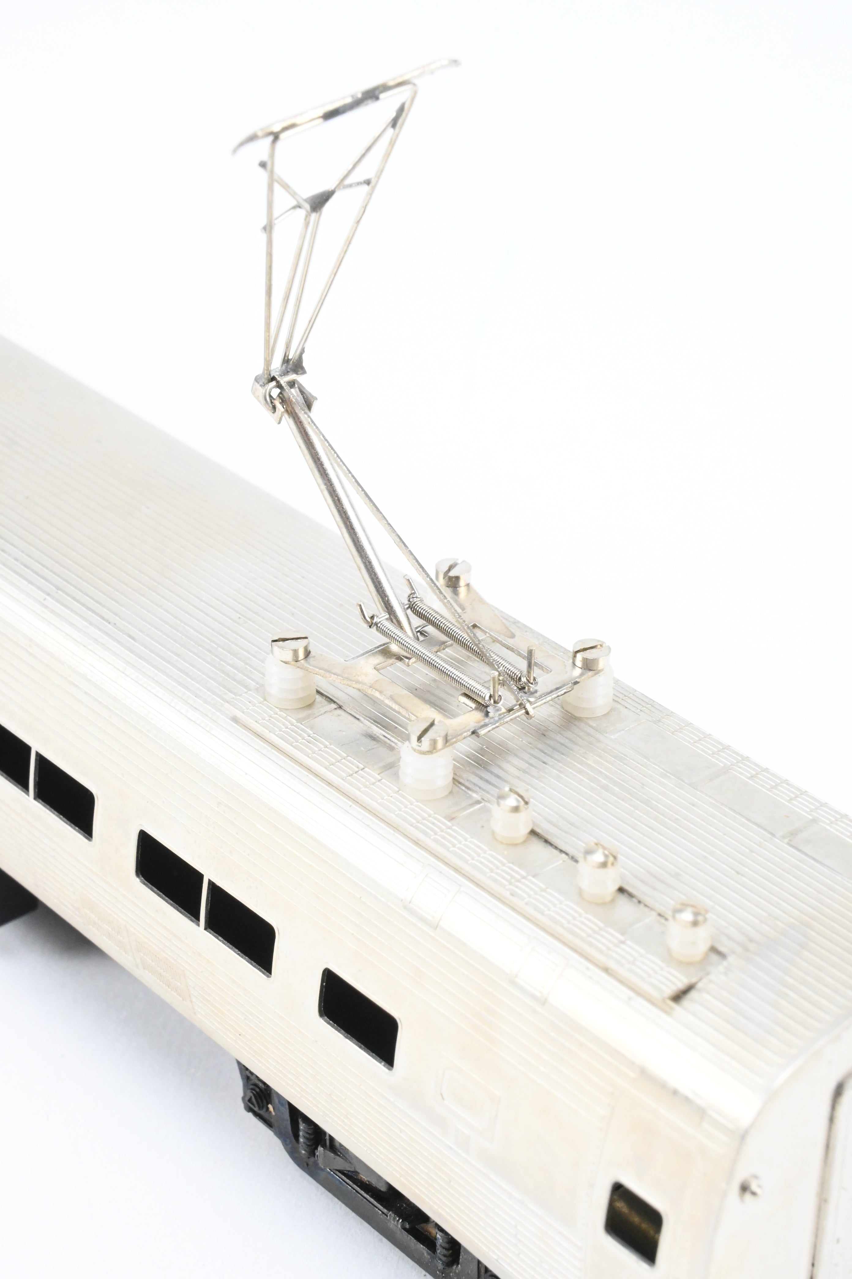 HO Scale Brass Gem Models Collectible PC - Penn Central/Amtrak Budd Metroliner 2-Car Set (1 Powered and 1 Non-Powered) with Factory Plated and Unlettered Finish