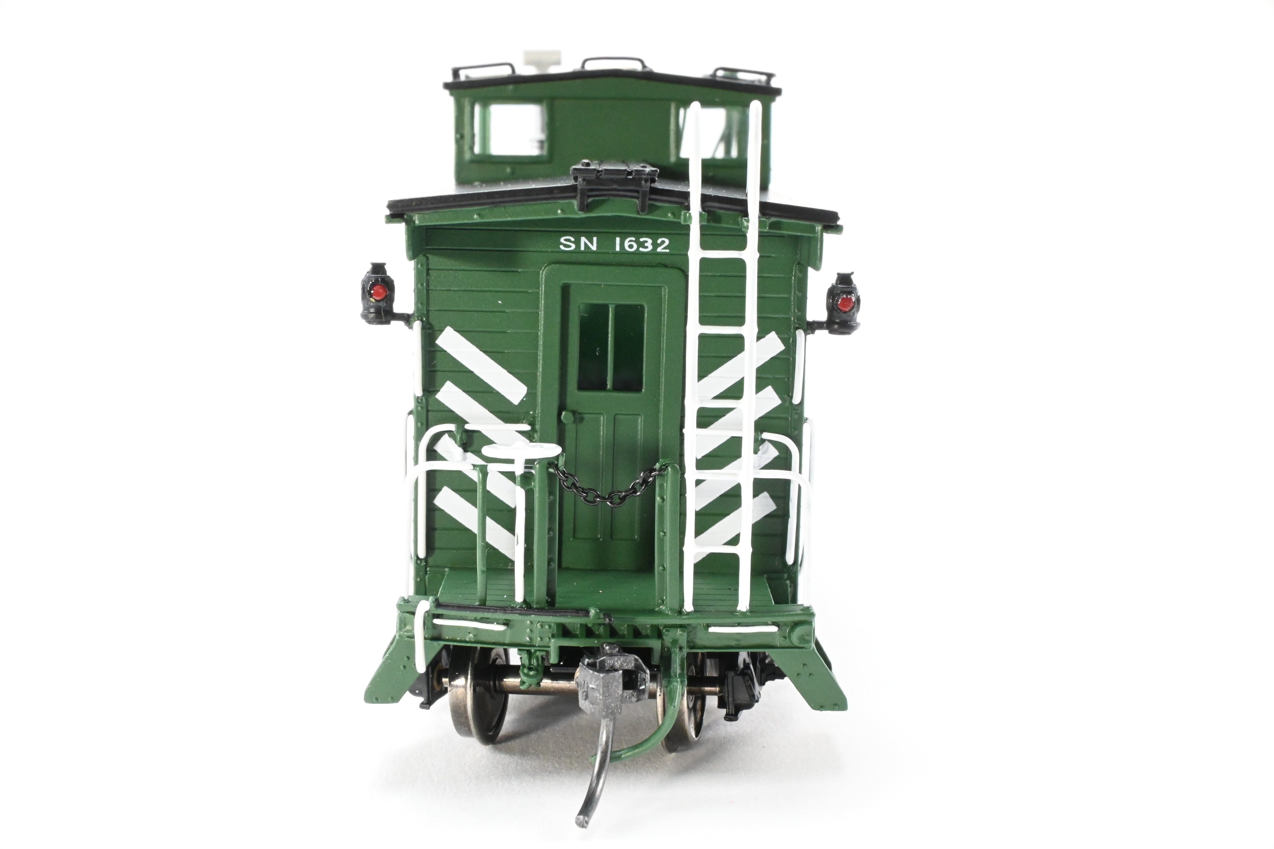 New HO Scale Brass Sacramento Northern Caboose #1632, Square End, FP Green