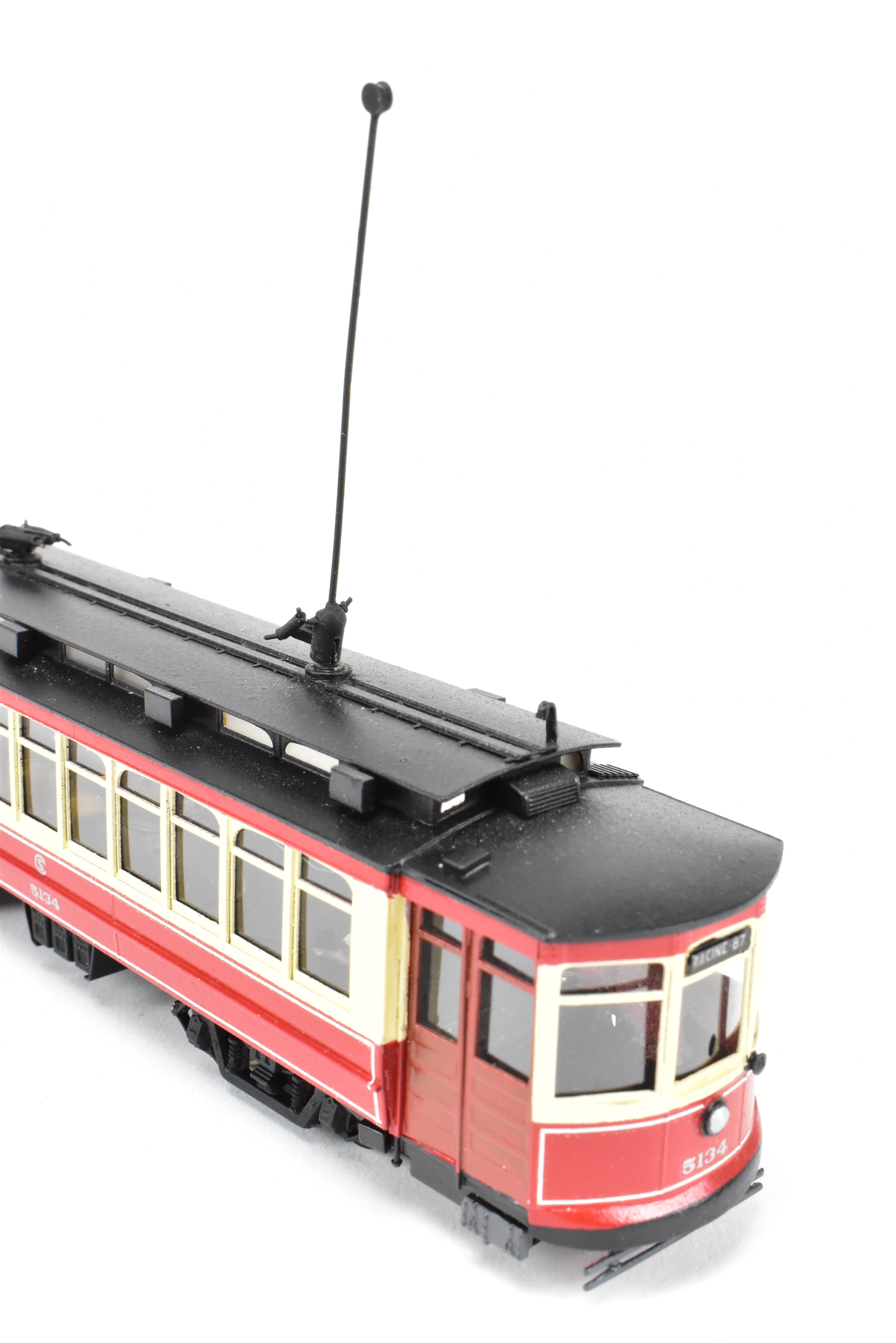 HO Scale Brass Interurban Model - Fairfield Models 347 CSL Chicago Surface Lines Short Brill Car with Custom Paint Job, Road Number 5124, in REBOXX Packaging