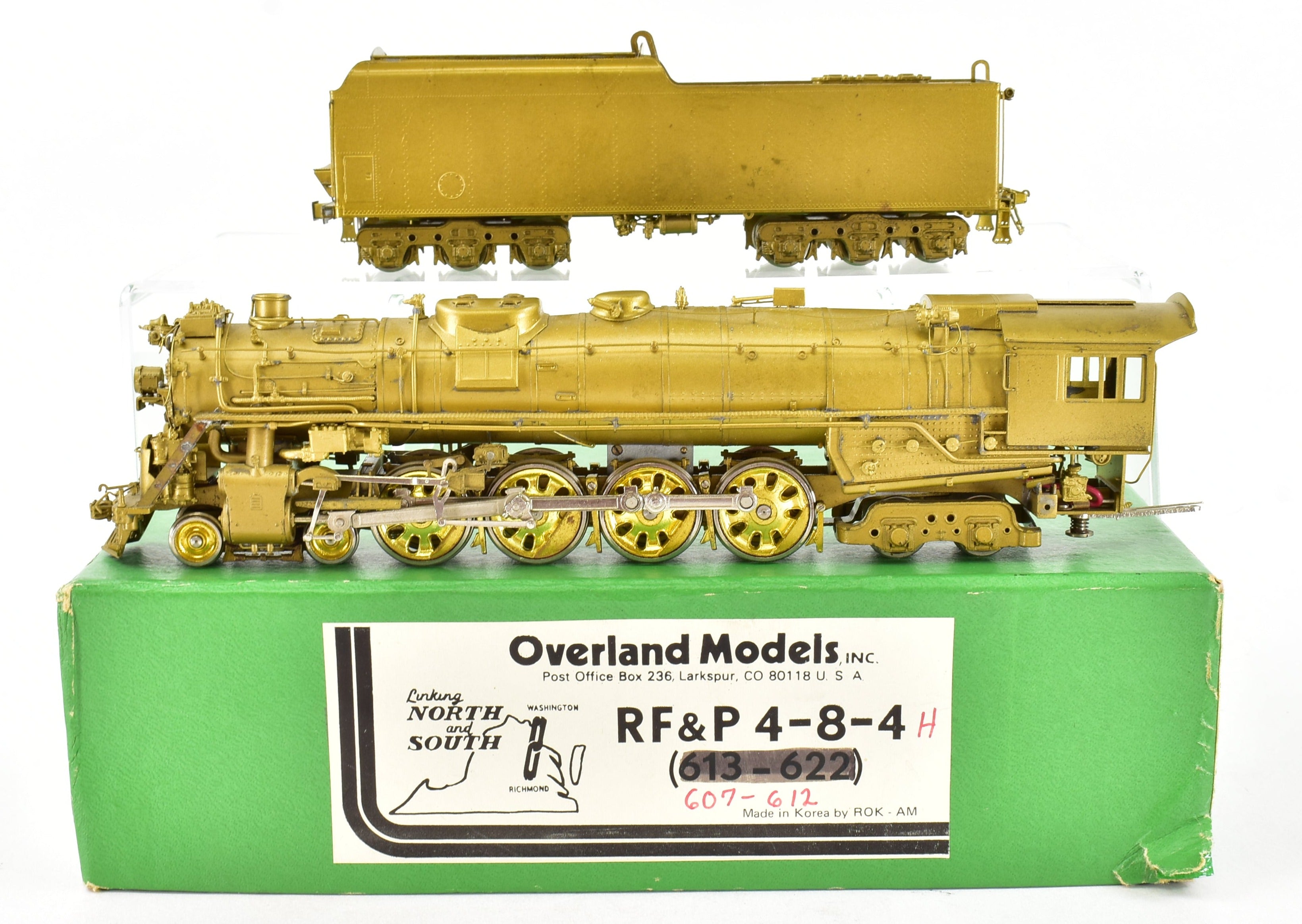 HO Scale Brass Model Train by Overland Models, Inc. - RF&P (Richmond Fredericksburg & Potomac) 4-8-4 Locomotives #613 - 622