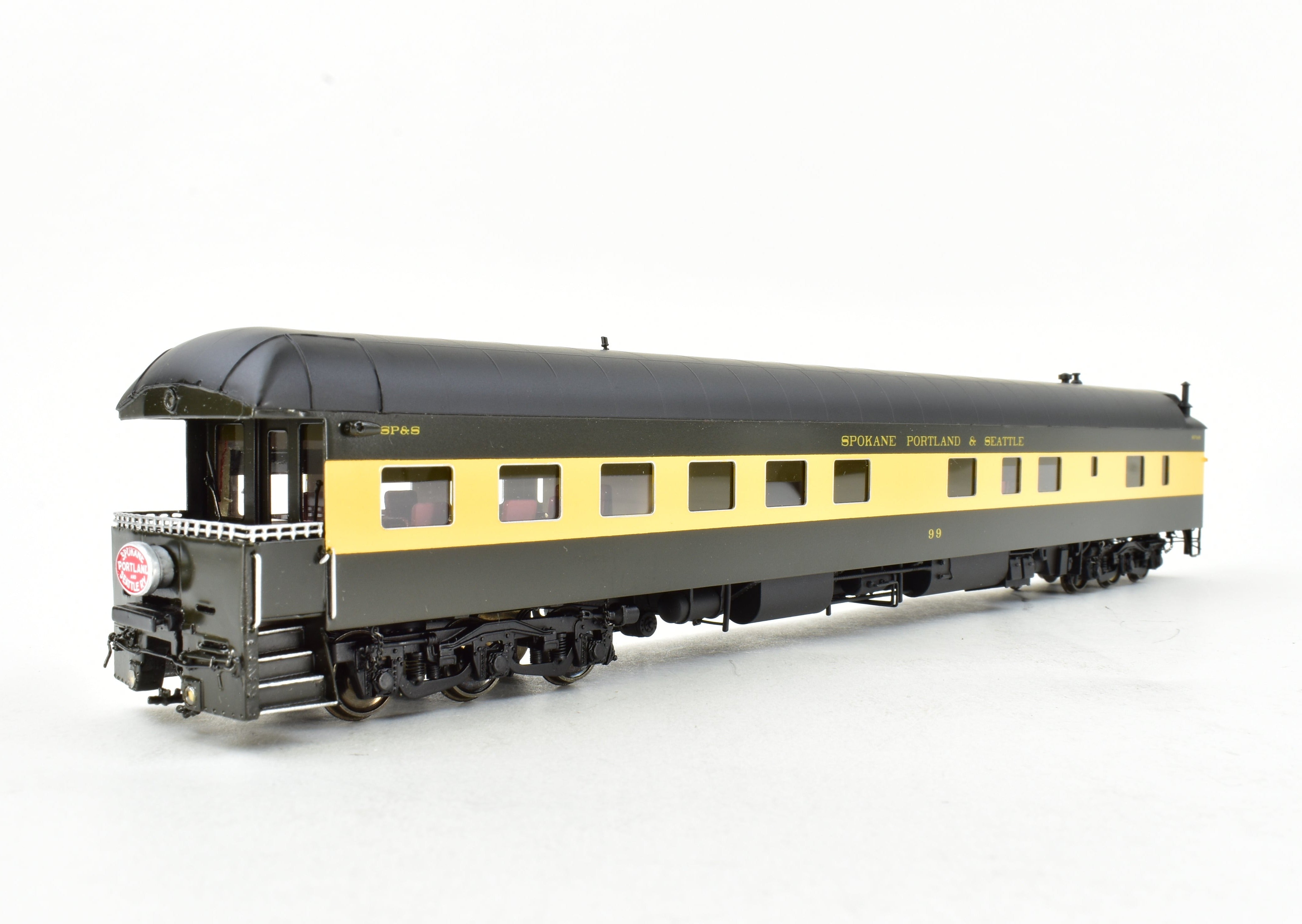 HO Scale Brass Model Railroad Business Car - North Bank Line SP&S (Spokane, Portland & Seattle) Business Car No. 99, Circa 1965 - 1970, Fine - Quality Collectible
