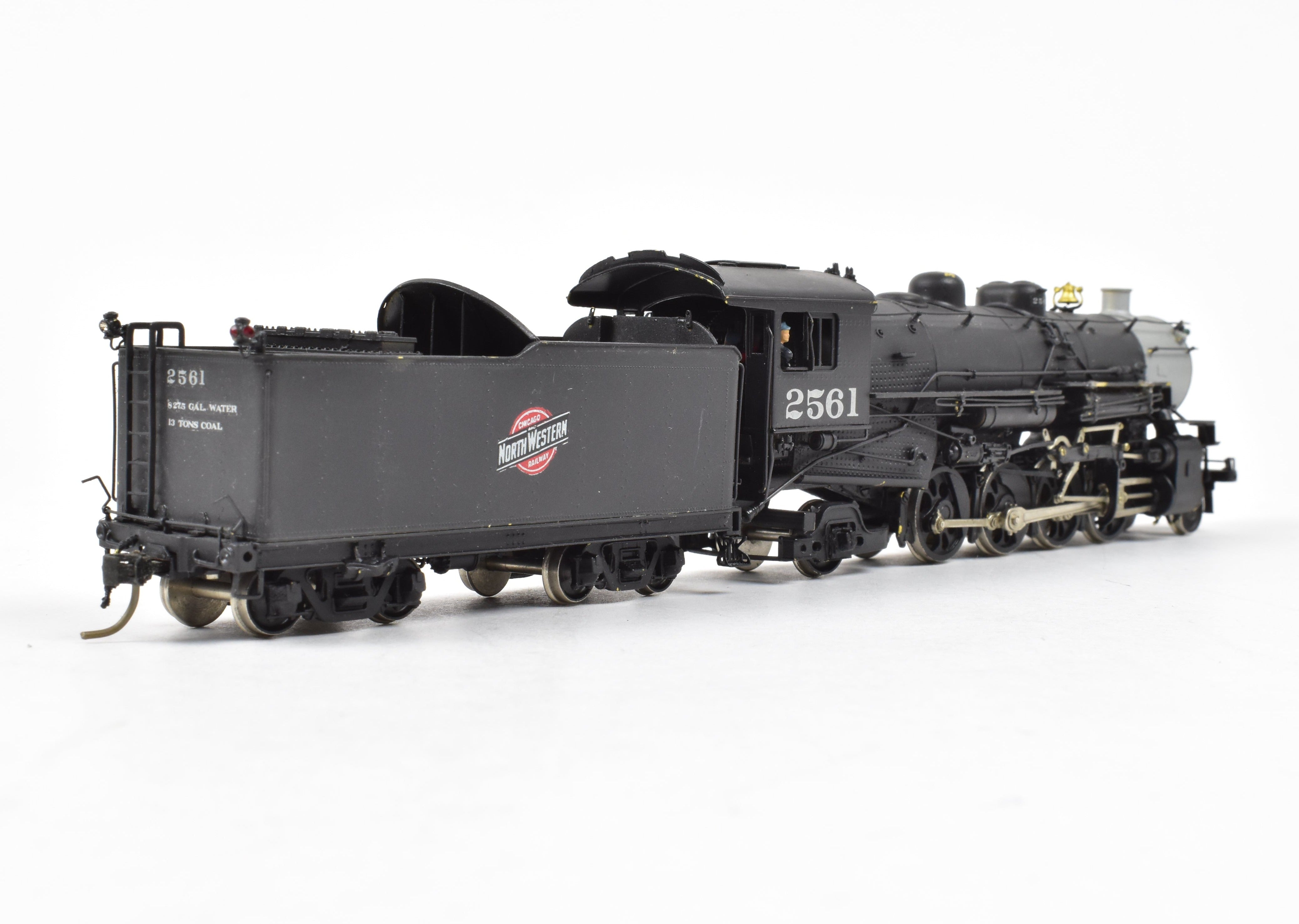 HO Scale Brass Model Train - Overland Models Chicago & North Western J - A 2 - 8 - 2 Mikado Locomotive in AS - IS Condition
