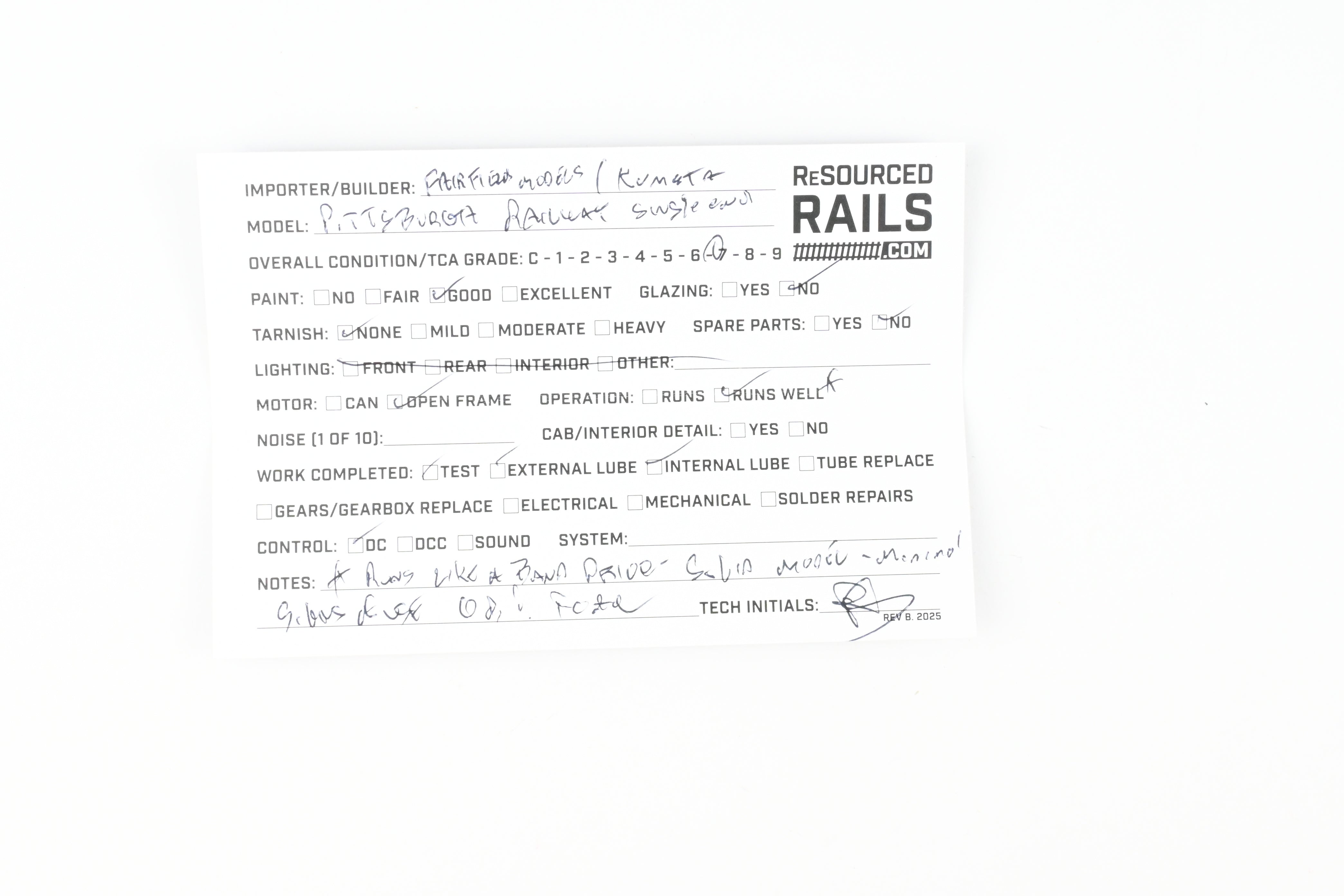 HO Scale Brass Fairfield Models Pittsburgh Railway Co. Single End Version Jones Trolley Car Collectible Model