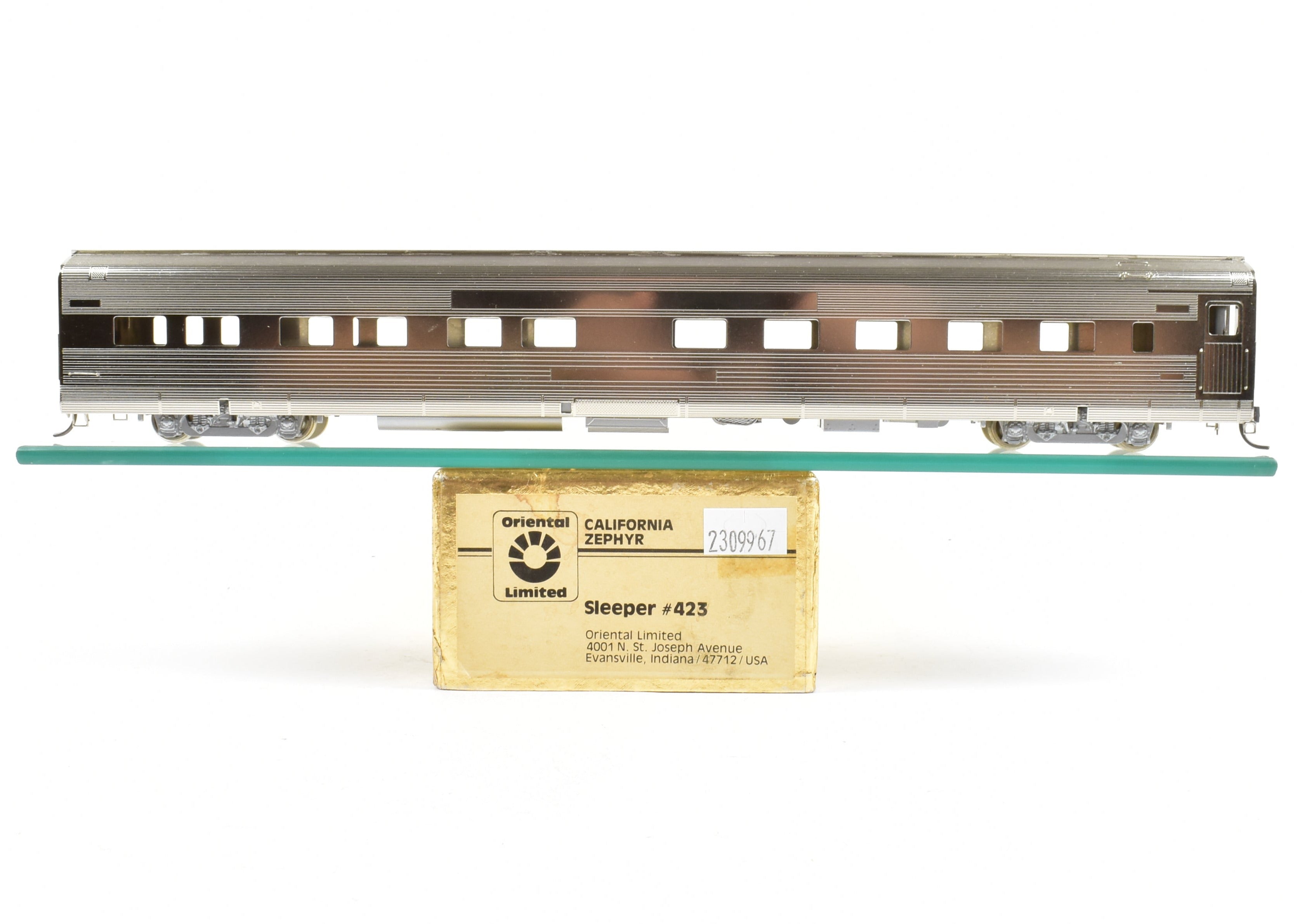 HO Scale Brass Oriental Limited CB&Q/DRGW/WP California Zephyr #423 Sleeper Car