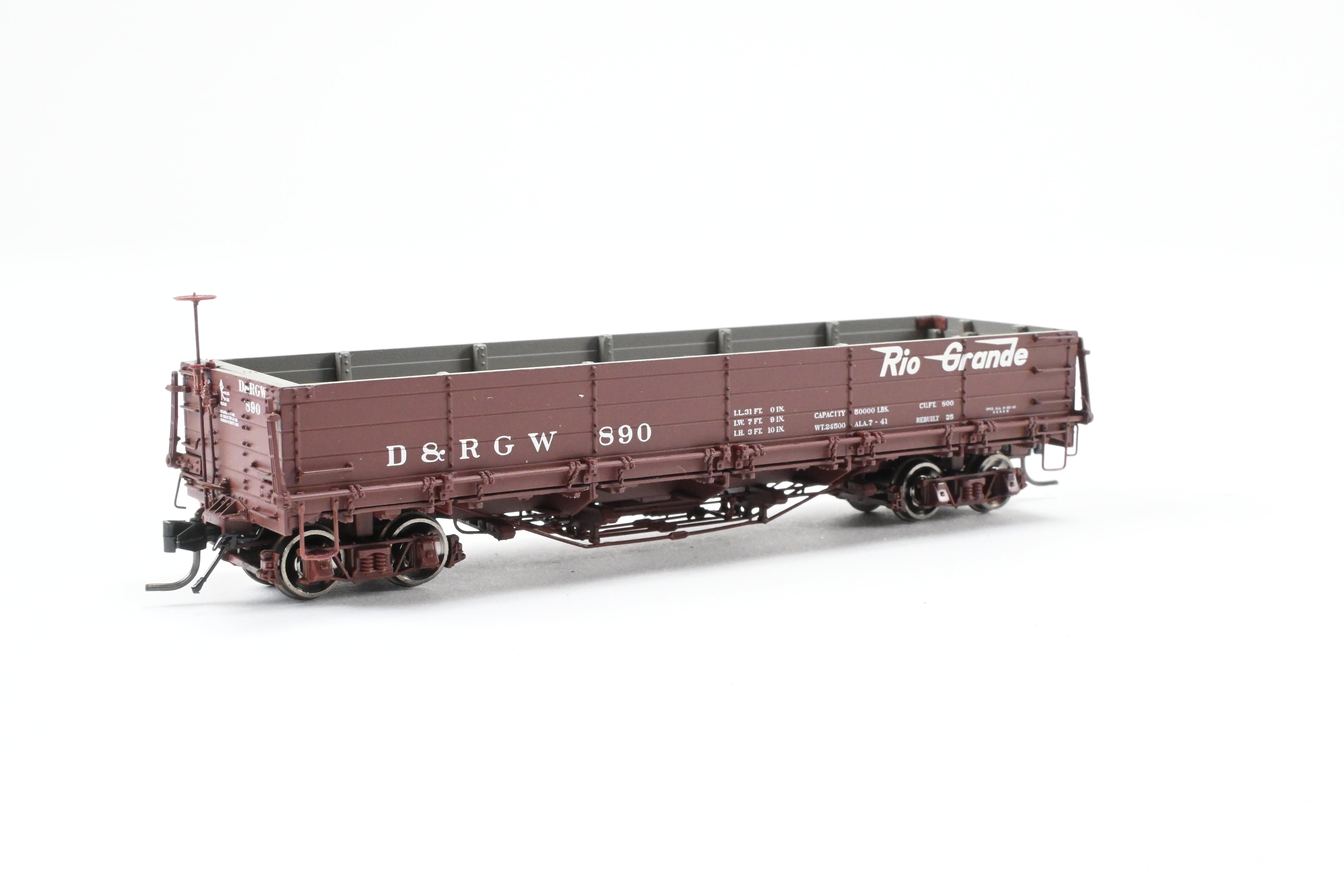 HOn3 Scale Blackstone Models D&RGW - Denver & Rio Grande Western Flying Grande No. 890 Drop Bottom Gondola Model Train