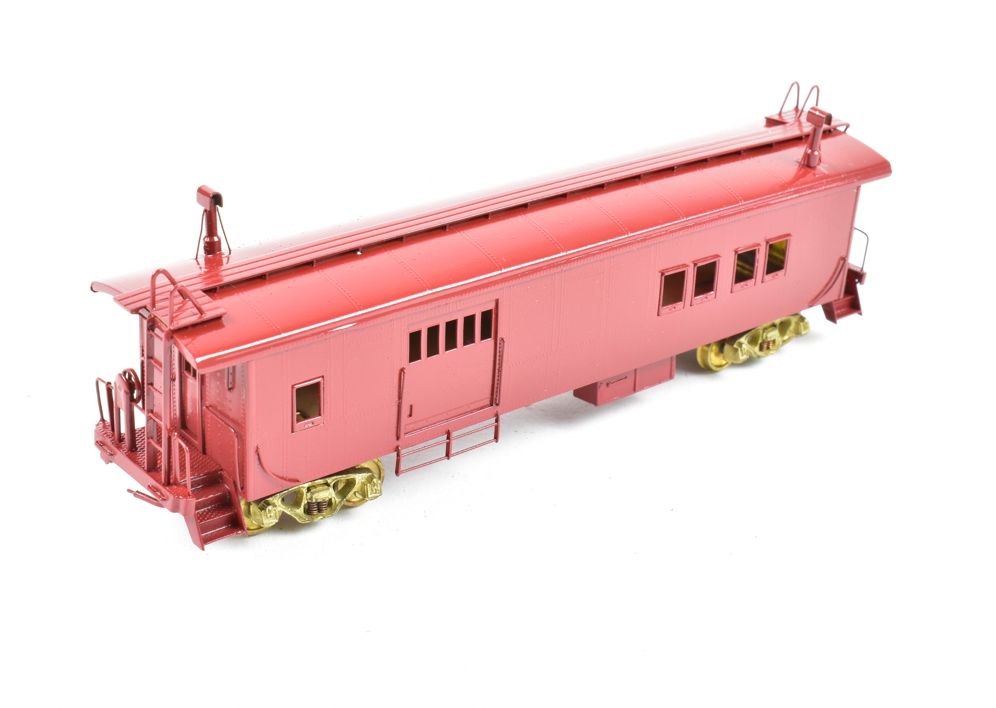 HO Scale Brass Hallmark Models ATSF - Santa Fe Transfer Caboose with Factory - Applied Paint and Unlettered Design