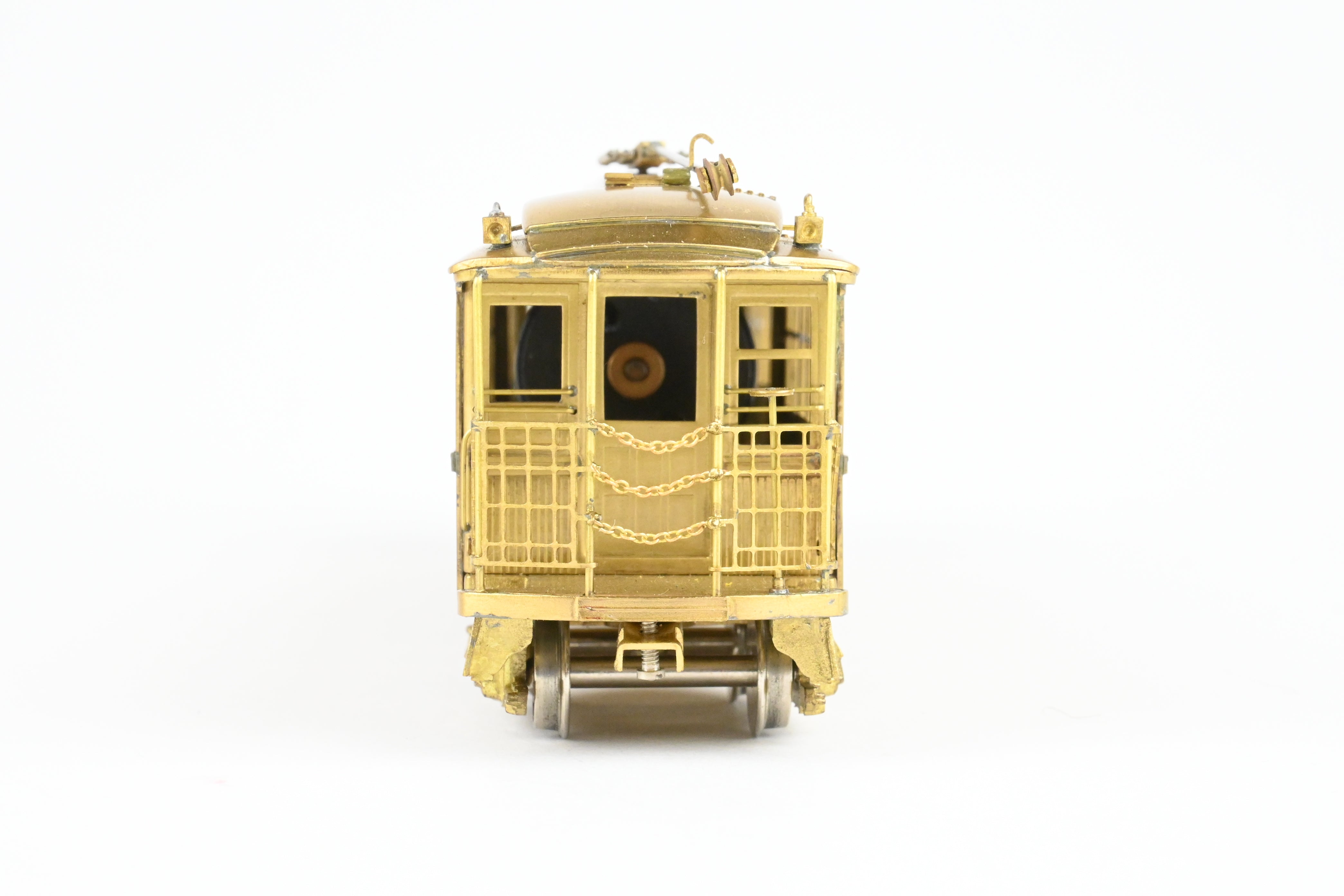 High - Quality HO Scale Brass Model Train Set by WP Car Corp. - Brooklyn Rapid Transit/Brooklyn Union Elevated 1200 Equipped with Trolley Poles