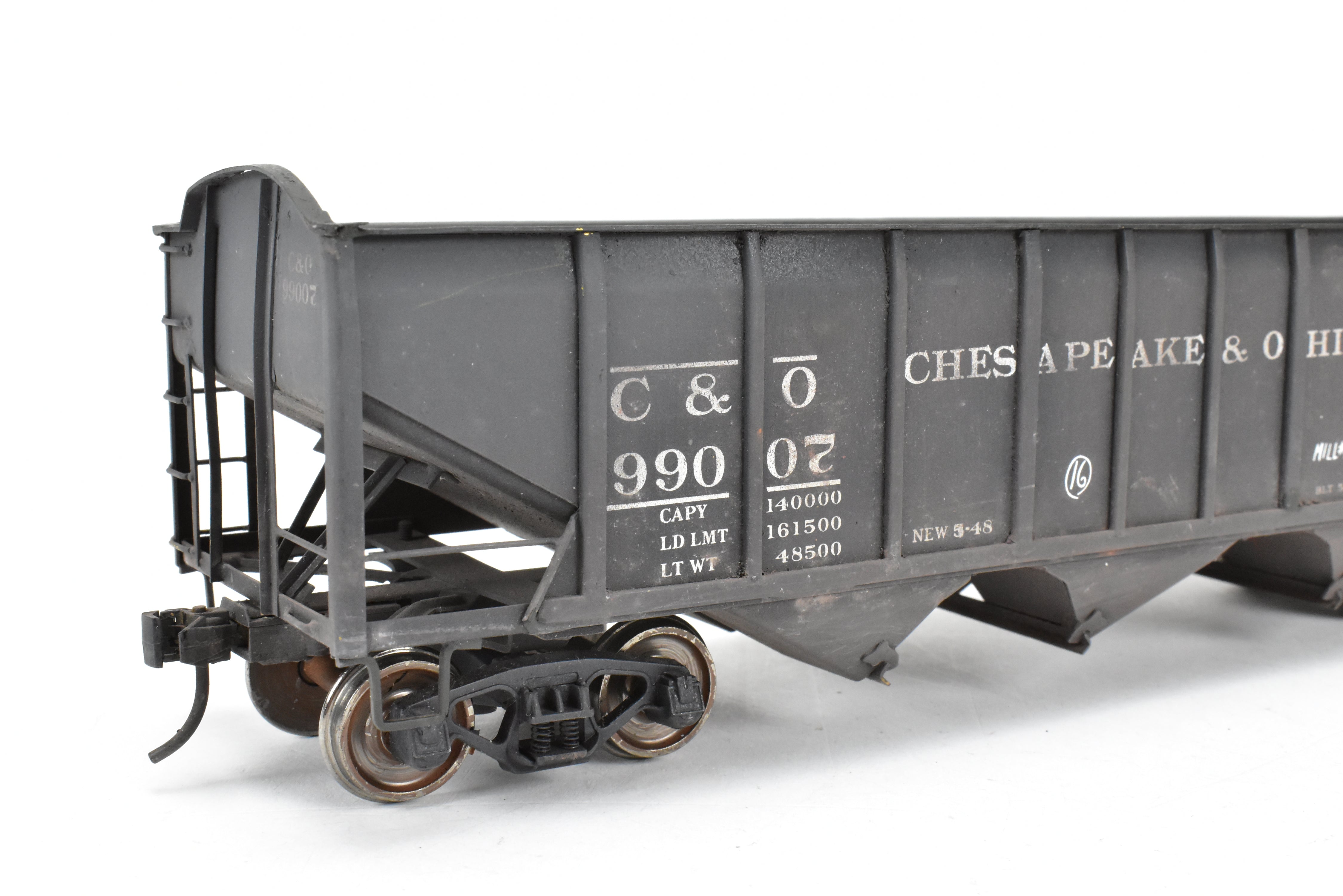 O Scale Custom Painted Brass US Hobbies C&O Triple Hopper #99007, No Box