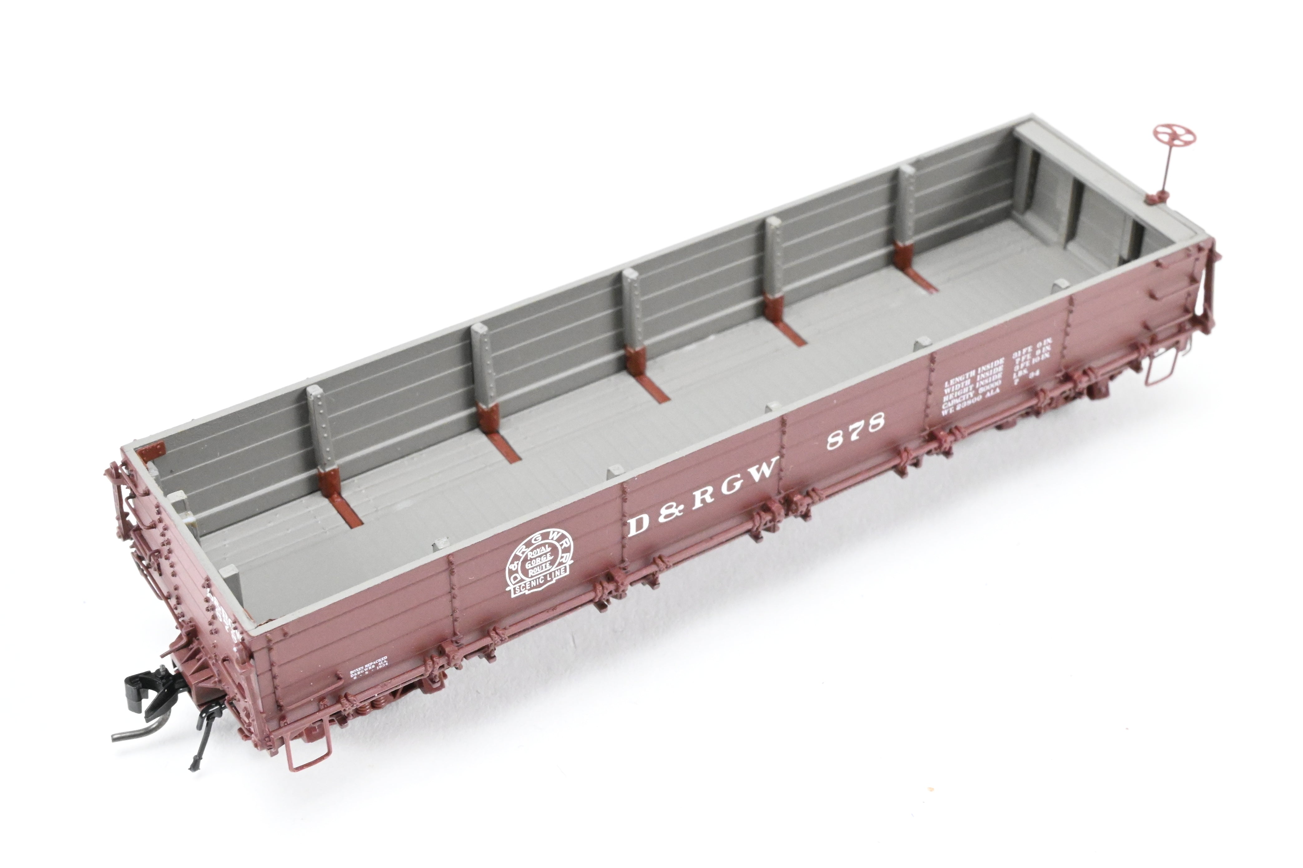 HOn3 Blackstone Models D&RGW - Denver & Rio Grande Western Brown Drop - Bottom Gondola No. 878