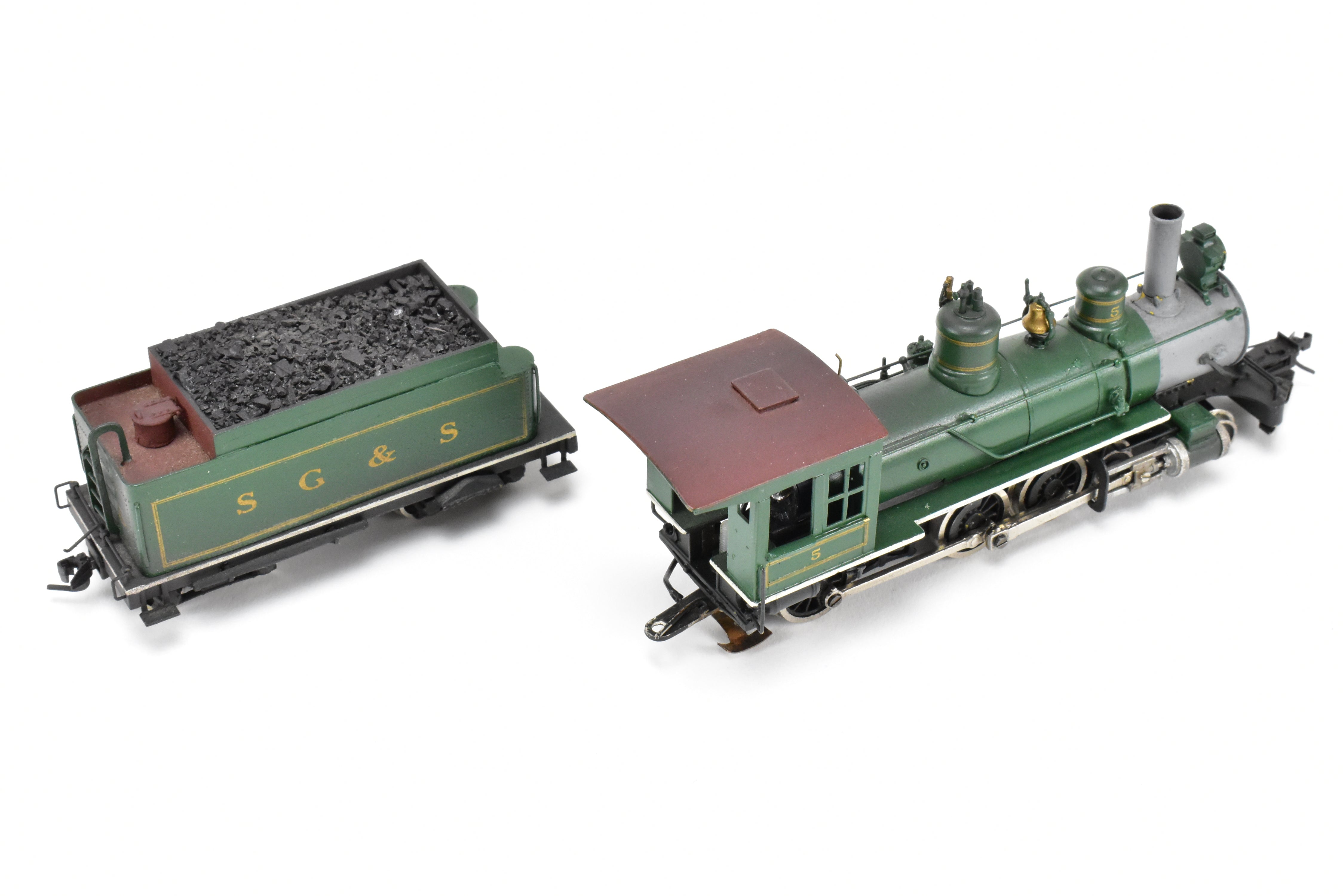 HOn3 Scale Brass Balboa D&RGW - Denver & Rio Grande Western T-12 4-6-0 Custom Built Locomotive with CP Private Road SG&S #5 and FED Tender, Featuring Can Motor Upgrade (AS-IS Condition)