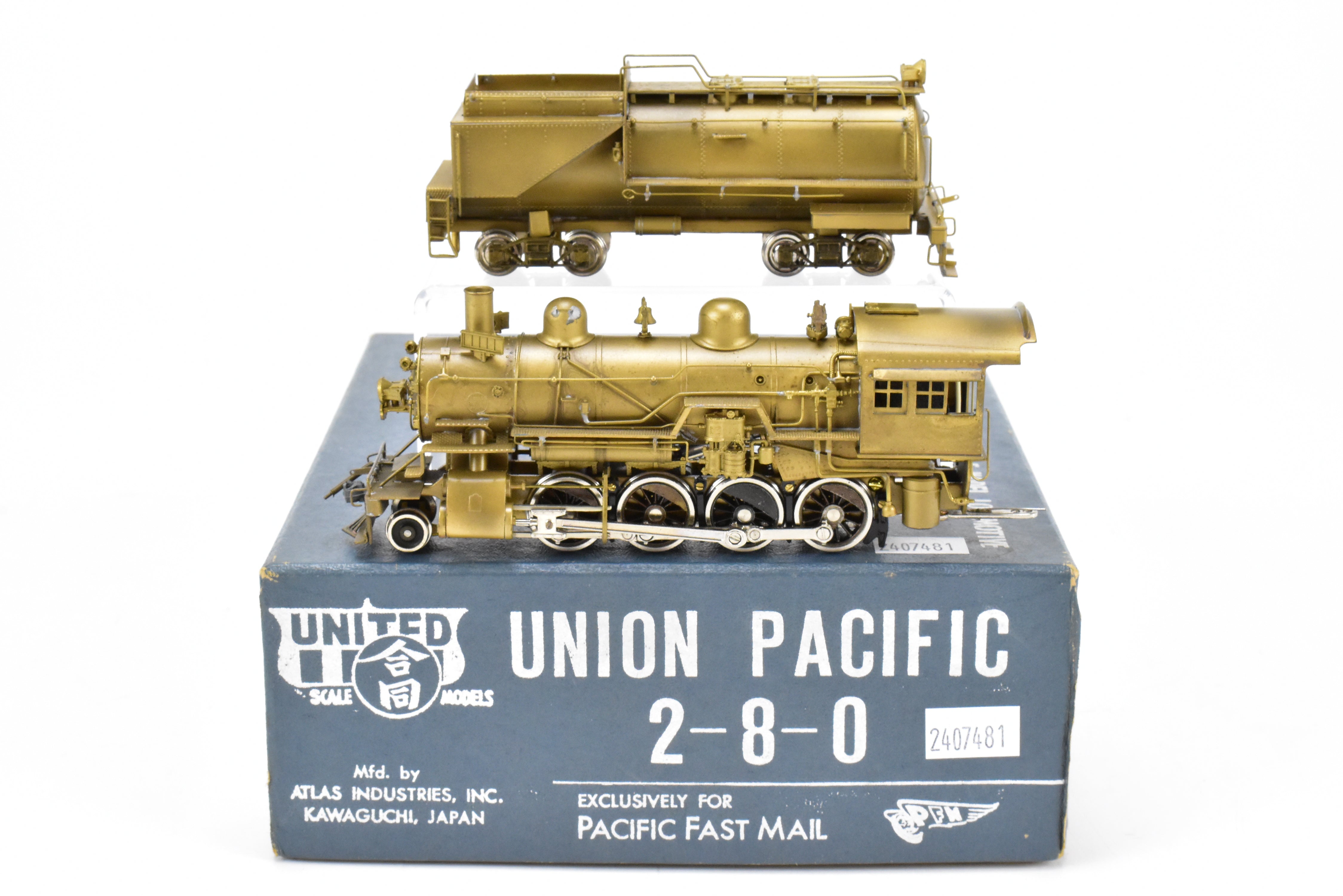 High - Quality HO Scale Brass PFM Model Train - United UP - Union Pacific 2 - 8 - 0 Steam Locomotive