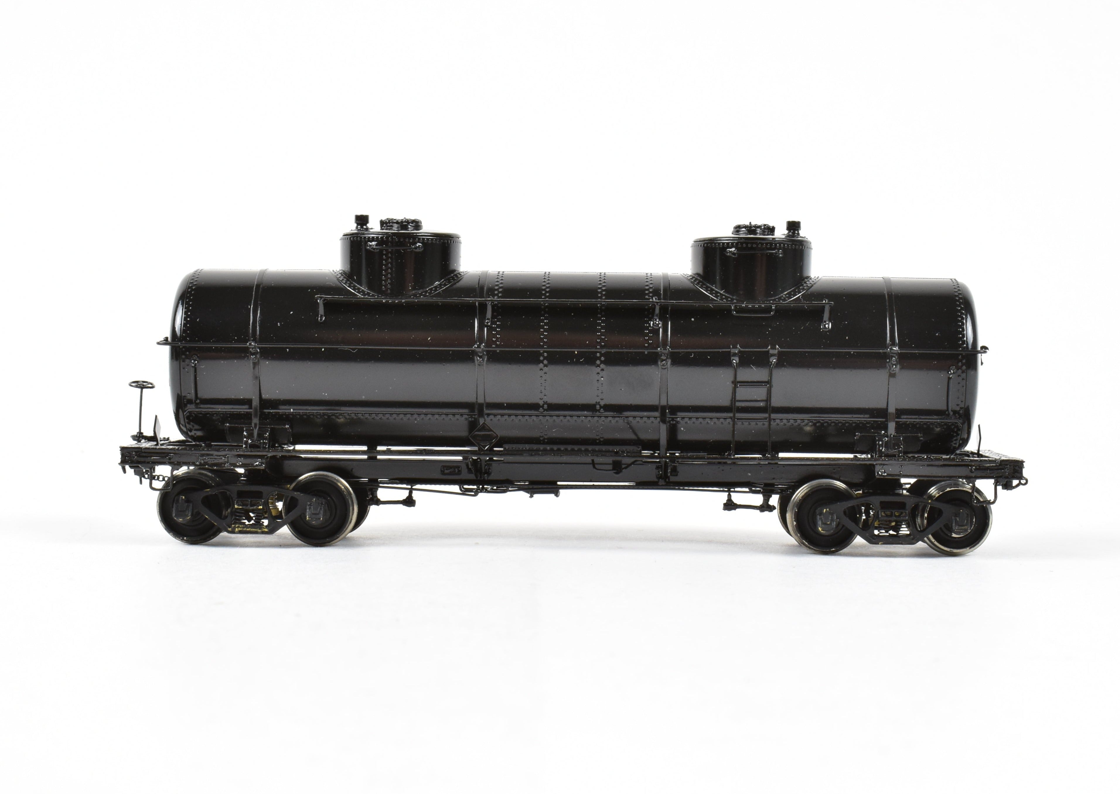 OMI HO Brass 8,000 Gallon ACF Double Dome Tank Car, Black Unlettered