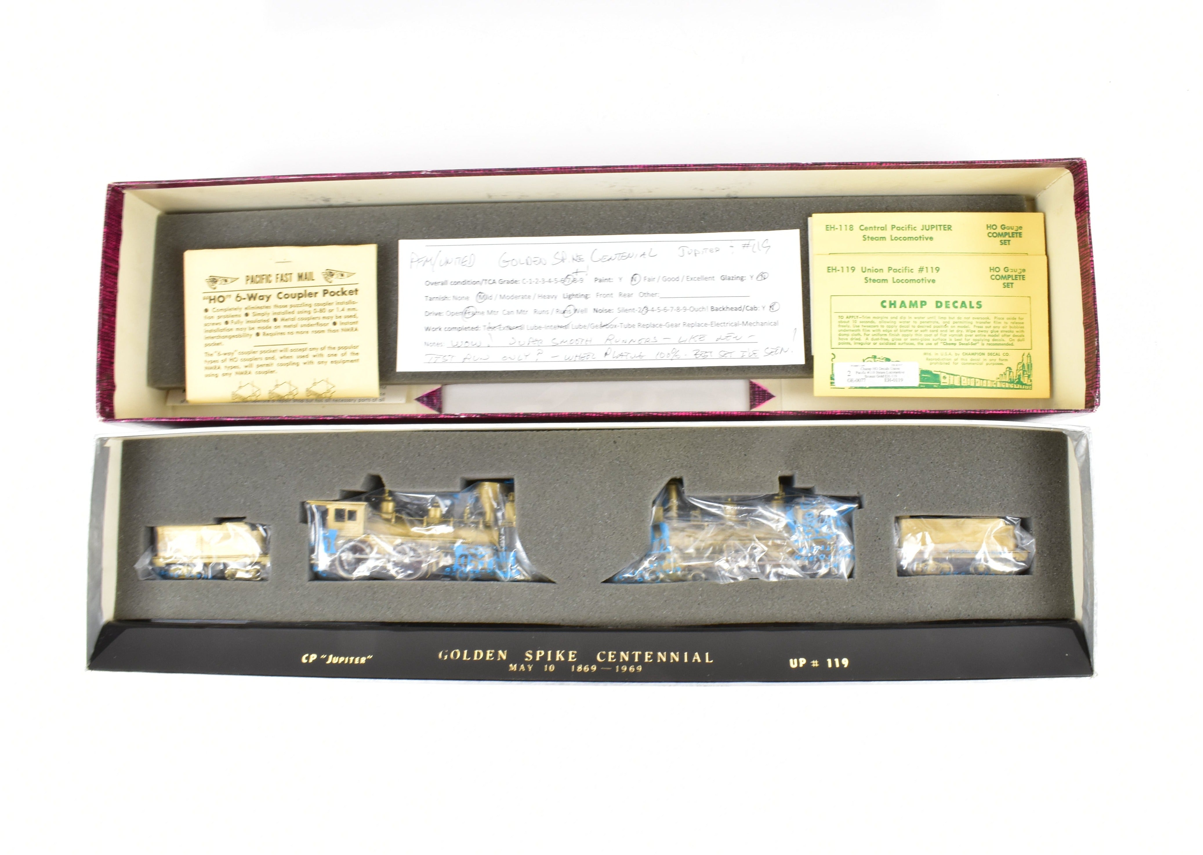 1969 HO Brass PFM - United 4-4-0 Golden Spike Centennial Set of Union Pacific & CP