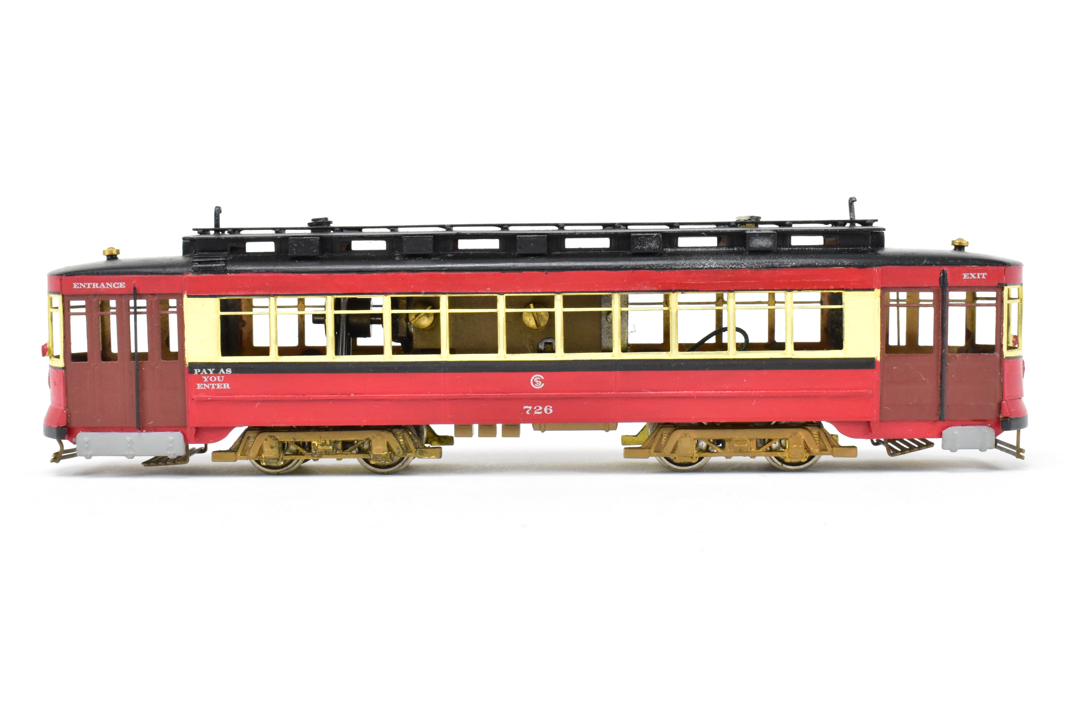 HO Scale Brass Chicago Surface Lines Pullman Car Model - Fairfield Models 343 CSL Custom Painted with Road Number 726