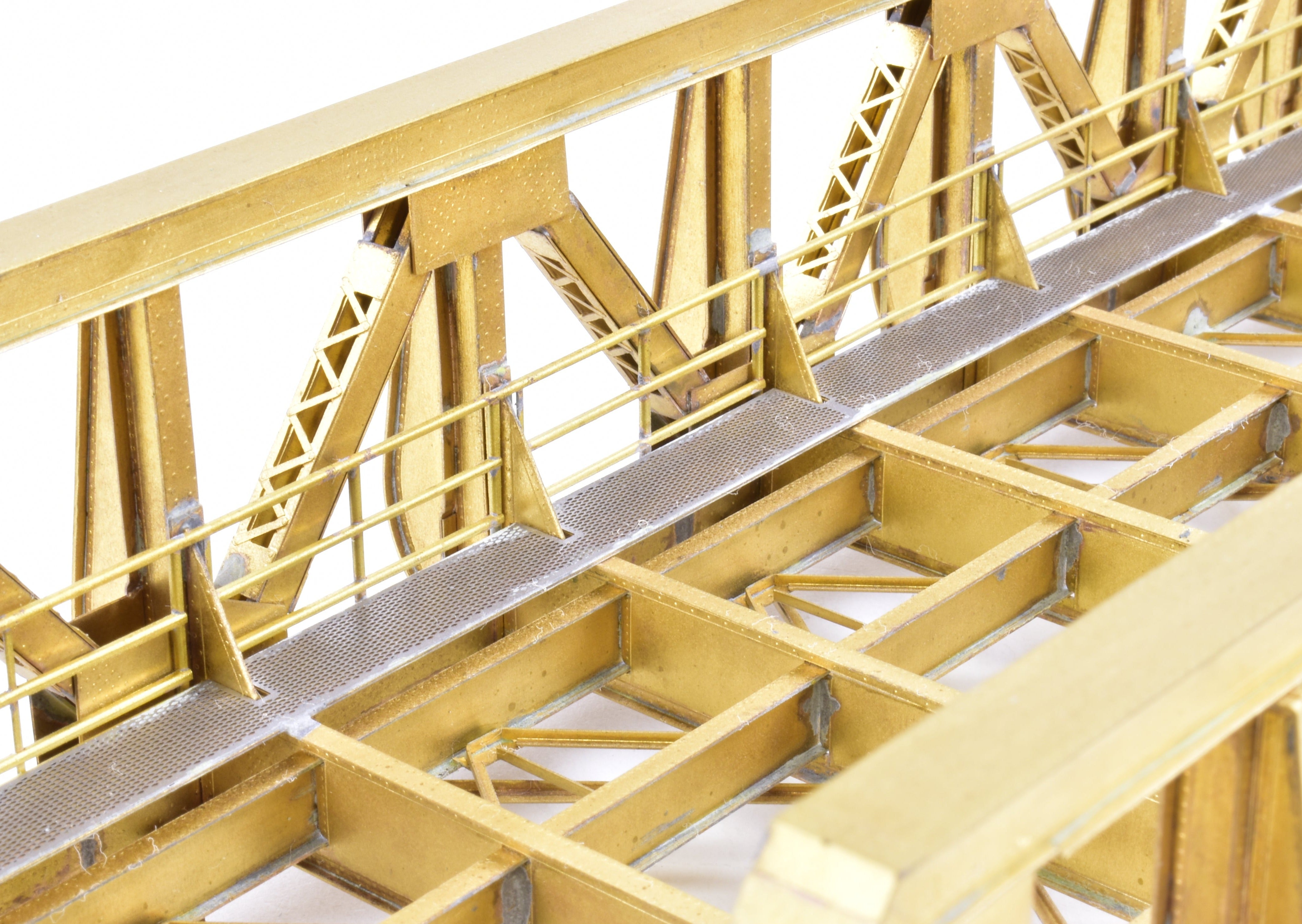 HO Scale Brass Overland Models, Inc. Pony Truss Thru Bridge 93 2-Track Type with Additional Braces for Model Railroads