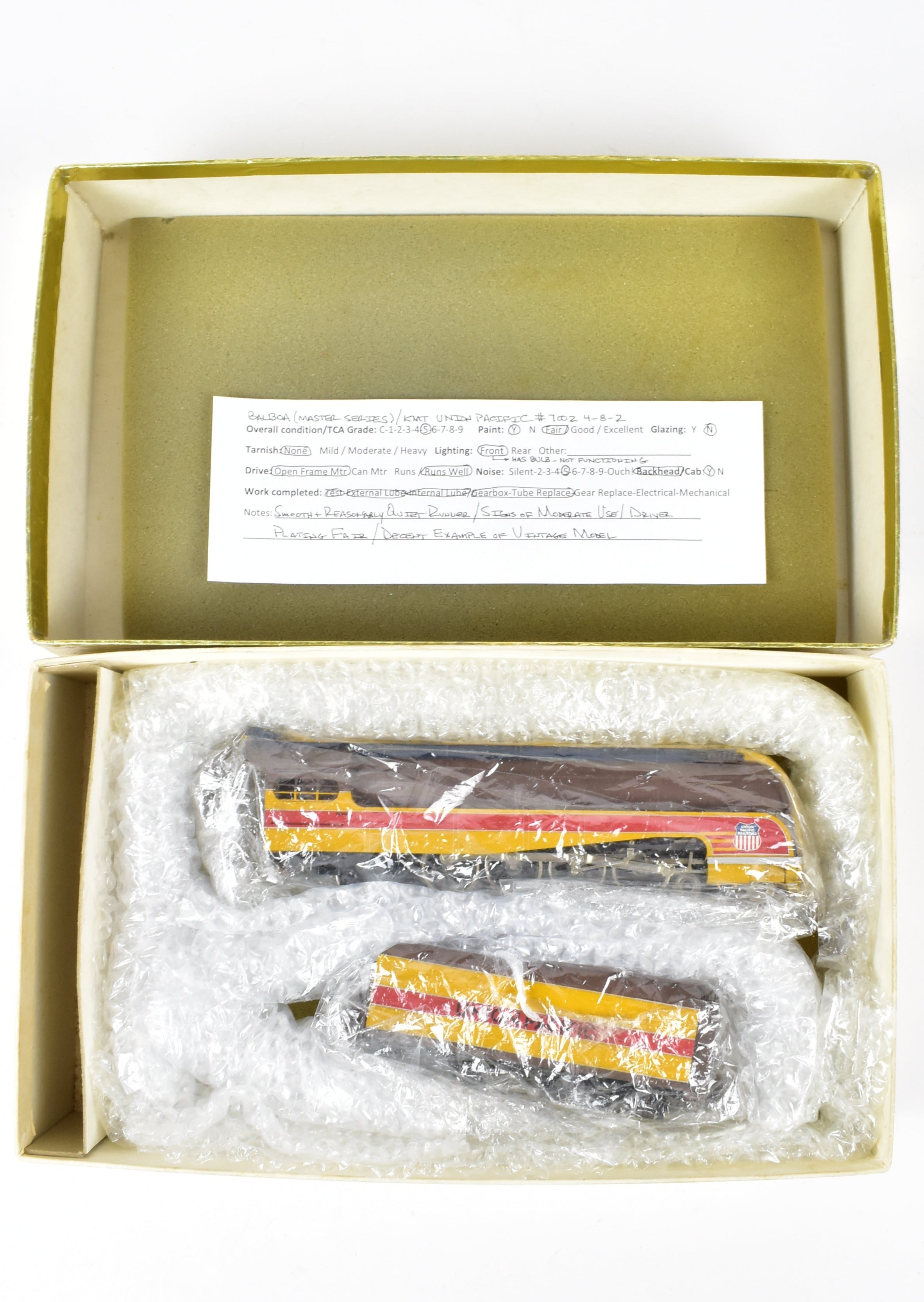 HO Scale Brass Balboa Union Pacific 4-8-2 Steam Locomotive Model #7002 Forty - Niner Master Series with Custom Paint Job