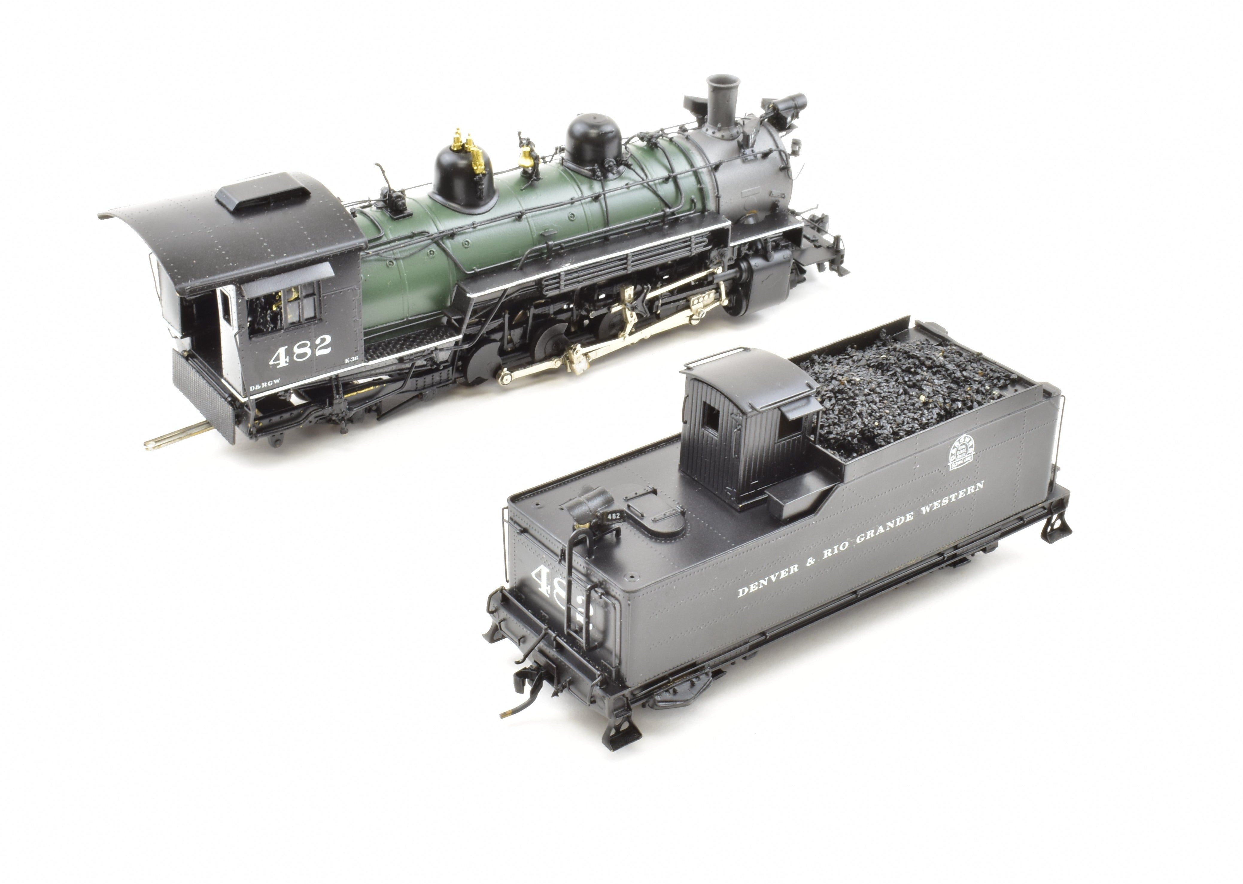 HOn3 Brass PFM Fujiyama - D&RGW Denver & Rio Grande Western K - 36 2 - 8 - 2 Pro Paint Locomotive #482